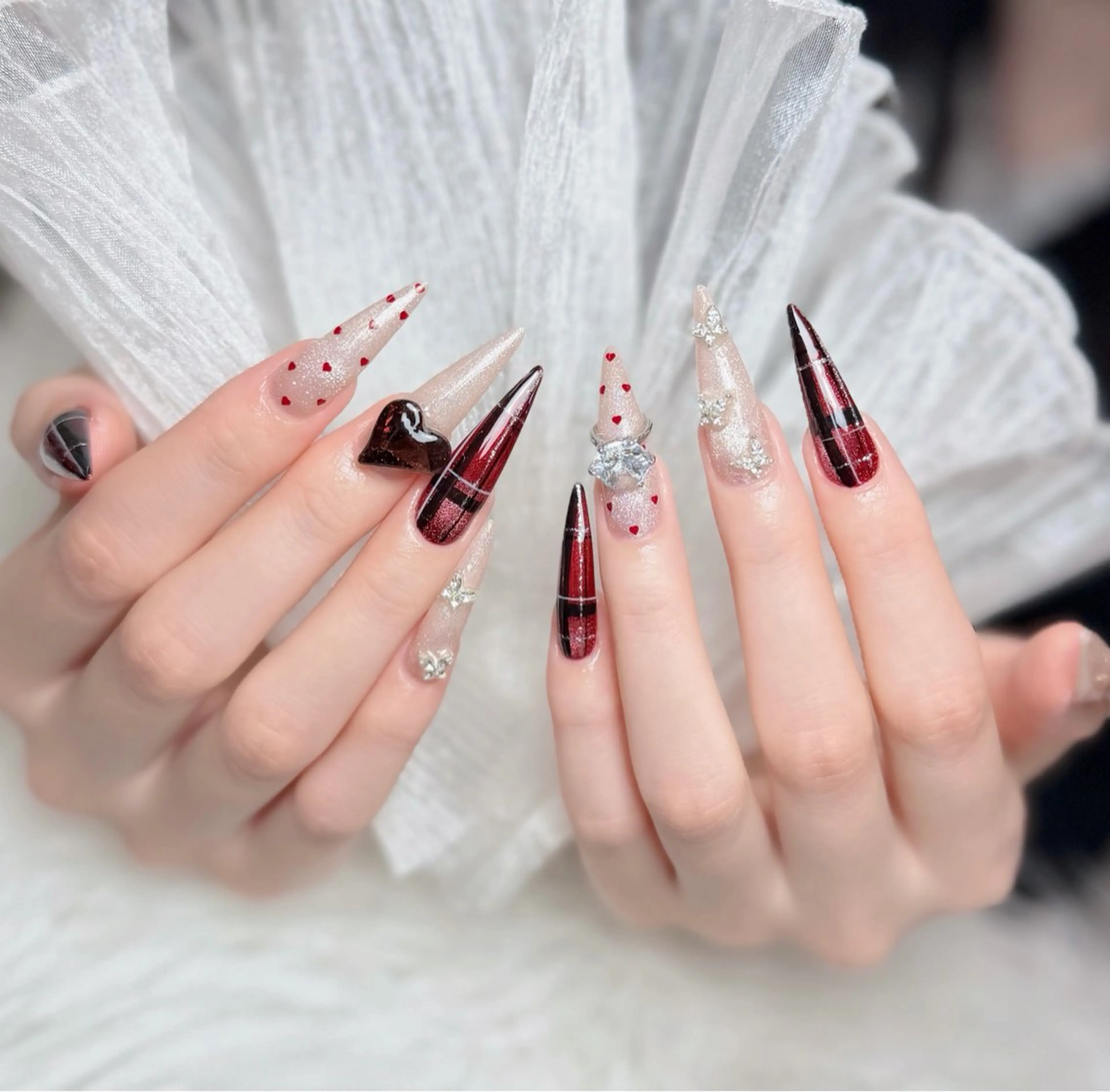 ネイル アートネイル フレンチネイル ジェルネイル 韓国ネイル マグネットネイル ハンドネイル Lenie Nail Okuboのネイルデザイン