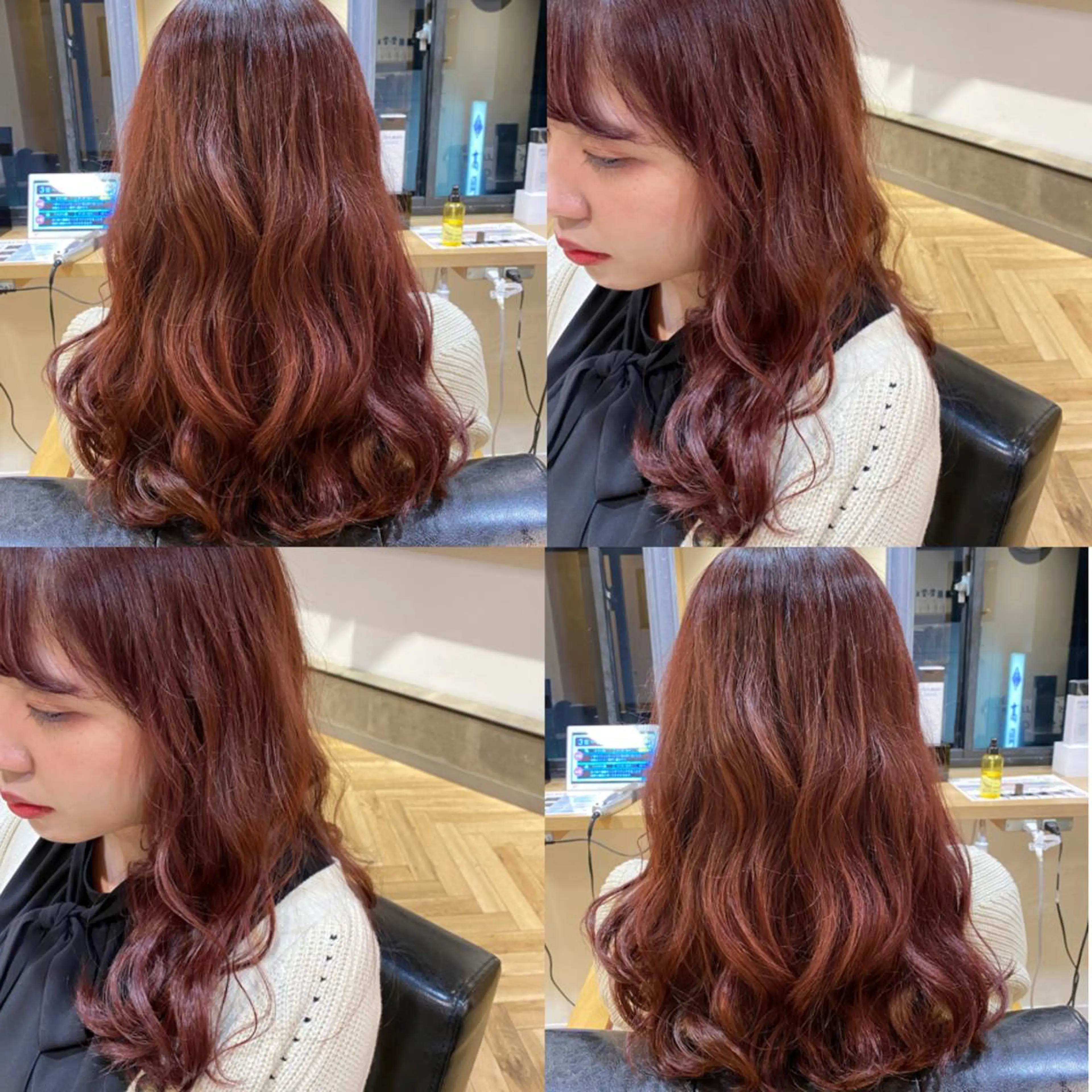 ロング カラー ピンクカラー 艶カラー/韓国顔周り 🎀mamiのヘアスタイル