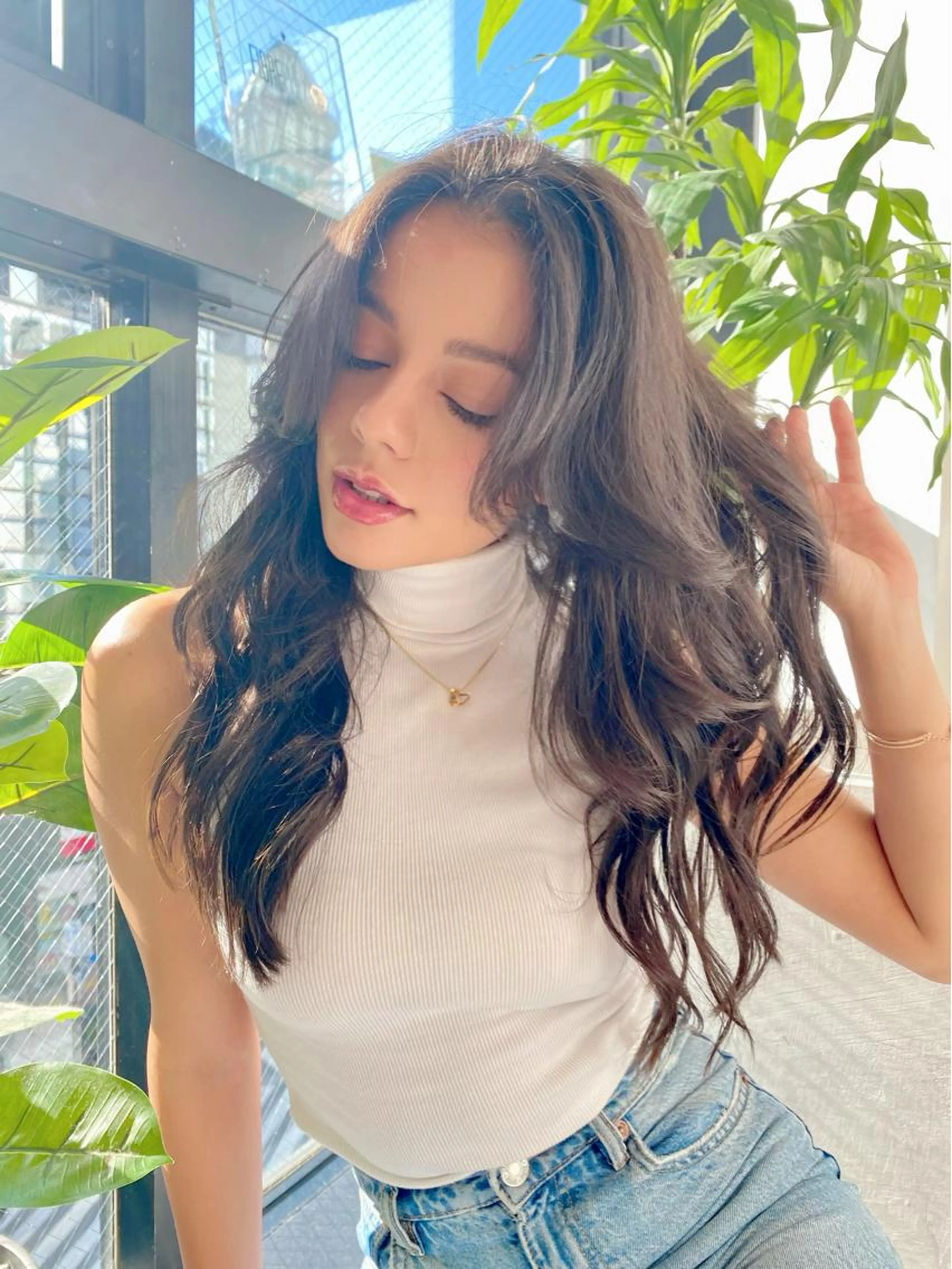 💕新規クーポン人気No.1💕顔周り小顔カット＋髪質改善inカラー＋ミルボン3STEPトリートメントの写真