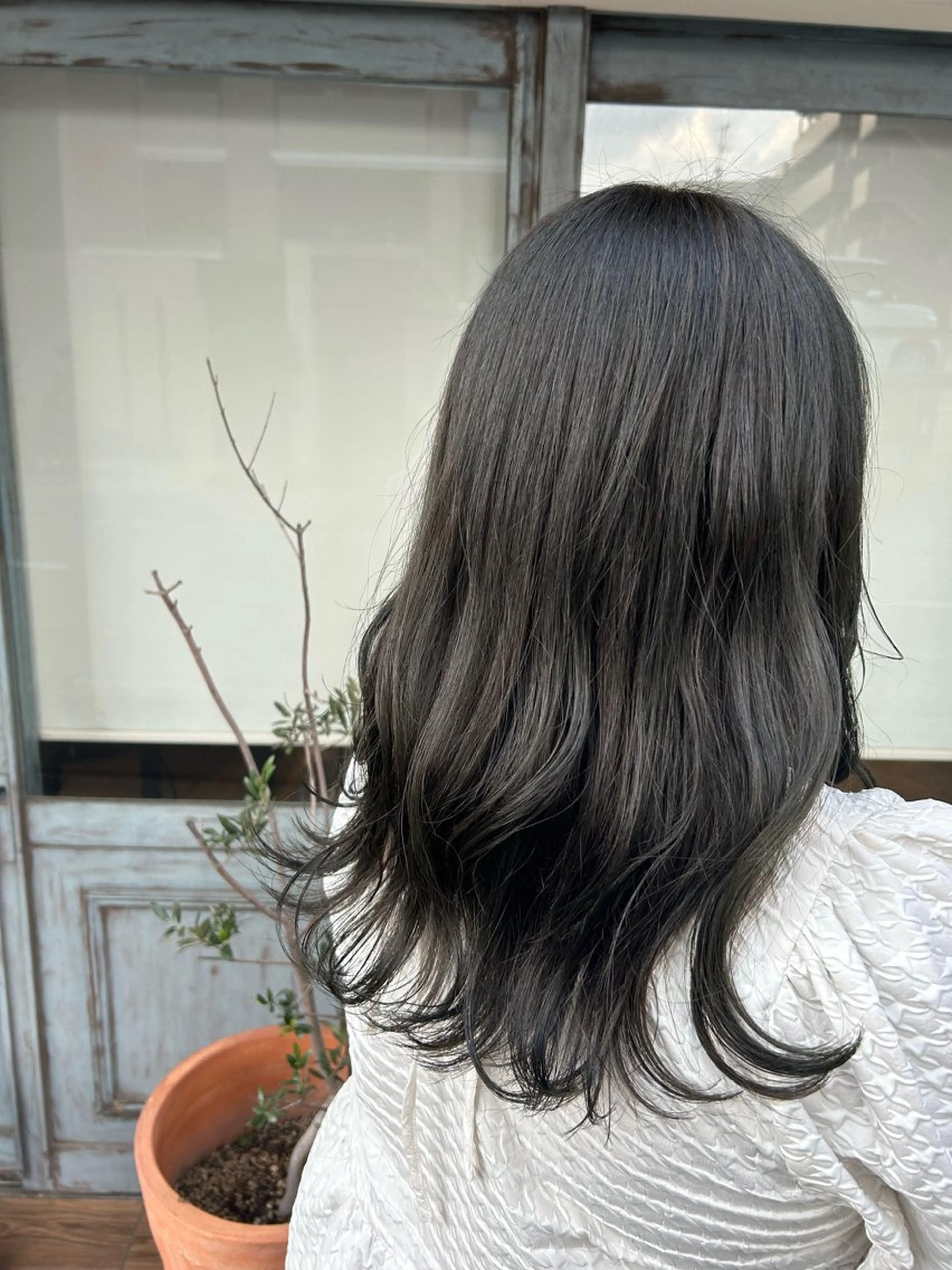 セミロング カット パーマ ボブ/暖色/透明 感カラー/Sachiのヘアスタイル