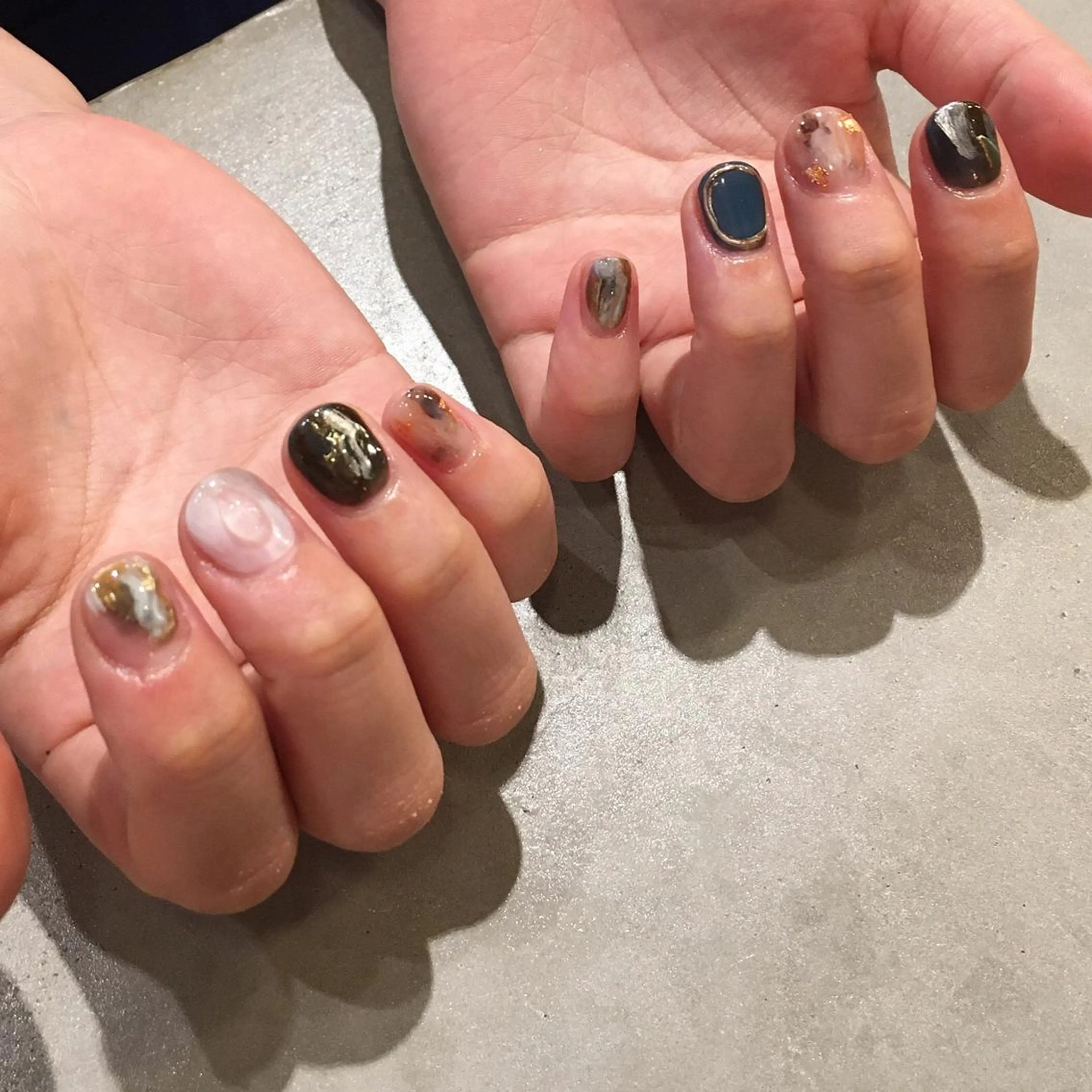 ネイル アートネイル 長さ出し ジェルネイル マットネイル ミラーネイル ハンドネイル nail salon Soeurのネイルデザイン