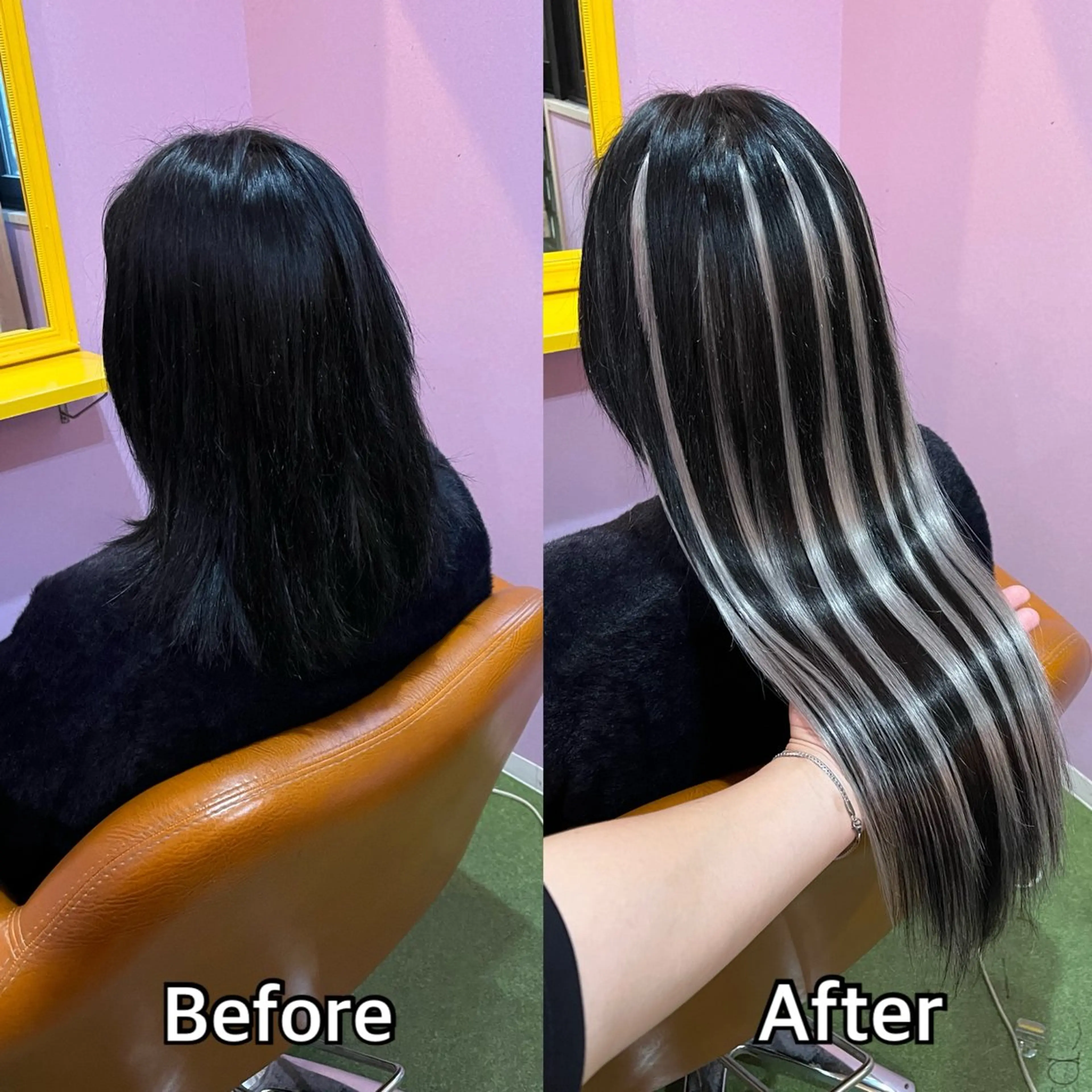 ロング エクステ シール＋ちび編み込み エクステ梅田🐨のヘアスタイル