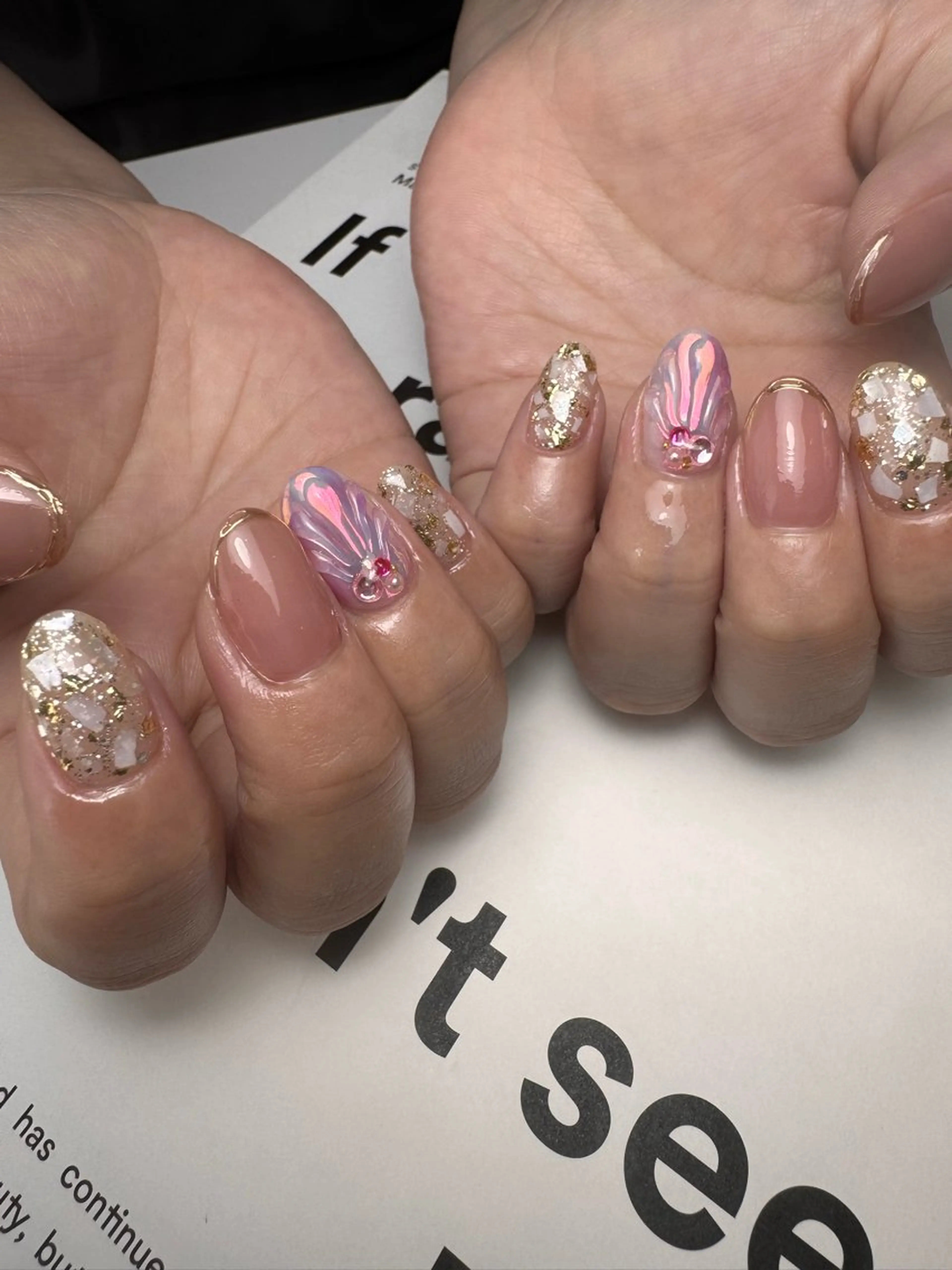 ネイル オーロラネイル ハンドネイル 白日-hakubi nail-のネイルデザイン