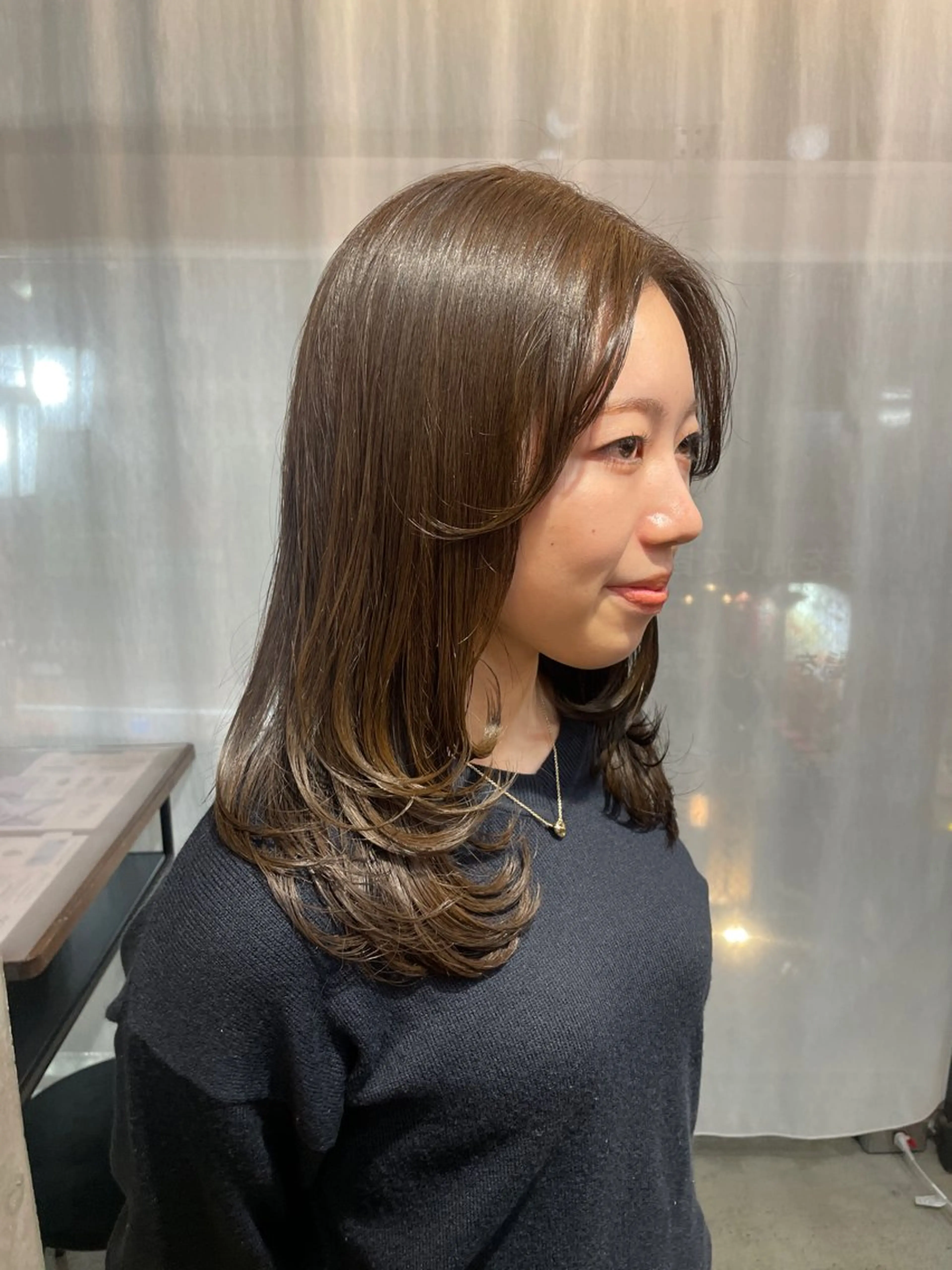 セミロング ヘアカラー HARUKA /透明感カラーのヘアスタイル