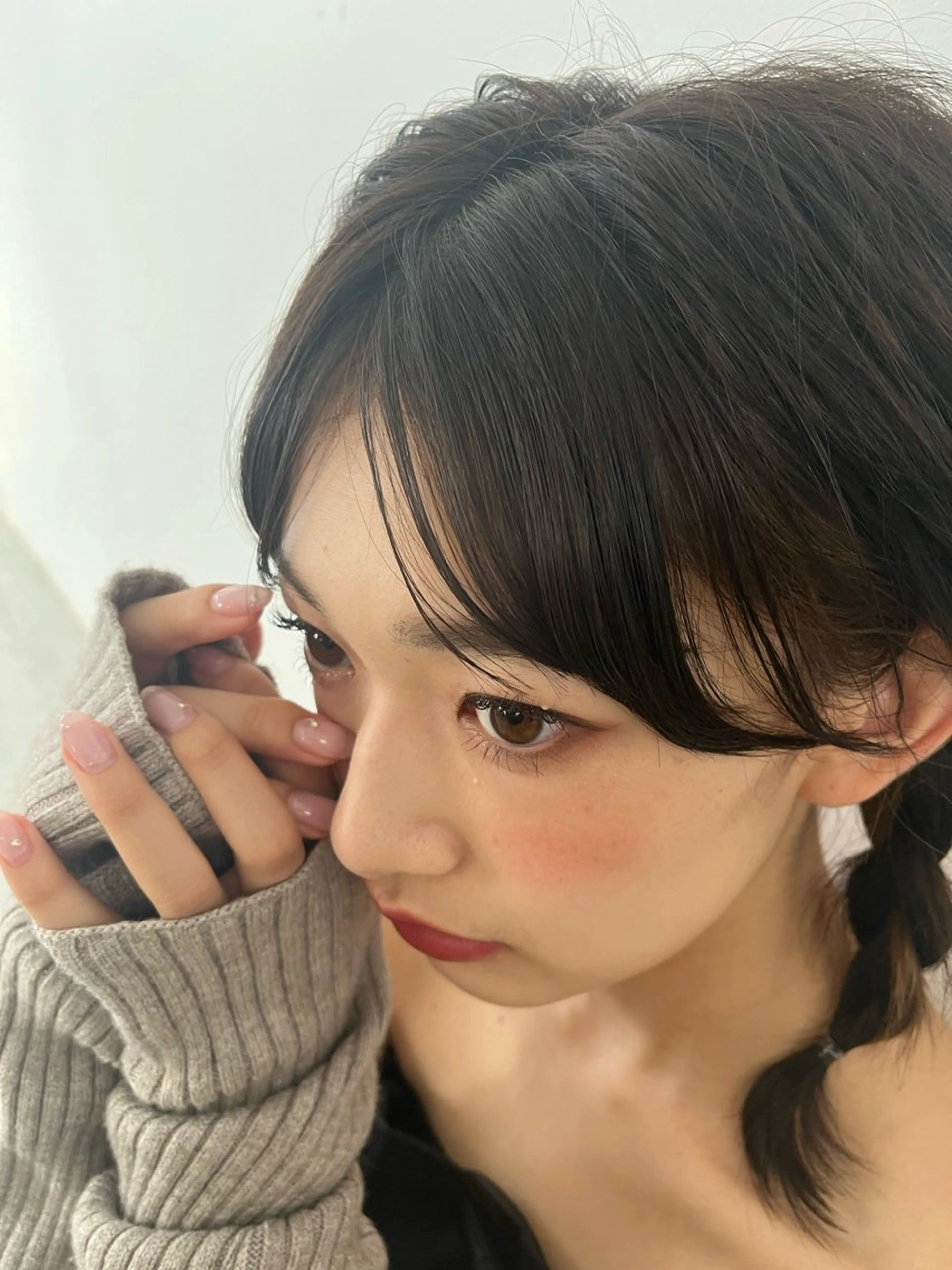 セミロング カラー ヘアアレンジ ヘアセット hazuki🐈‍⬛ 透明感カラーのヘアスタイル