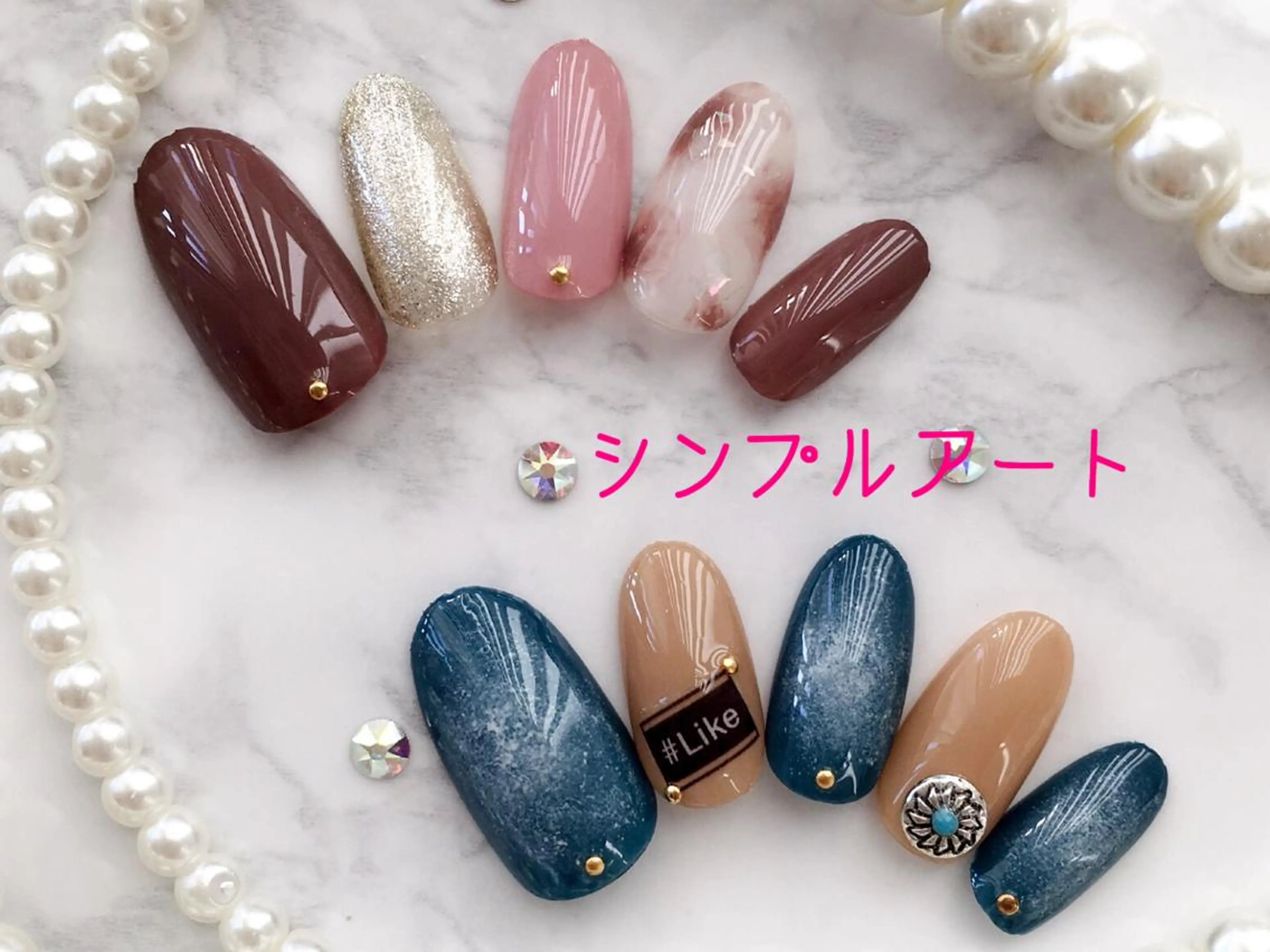 ネイル アートネイル シンプルネイル HALU ハルのネイルデザイン