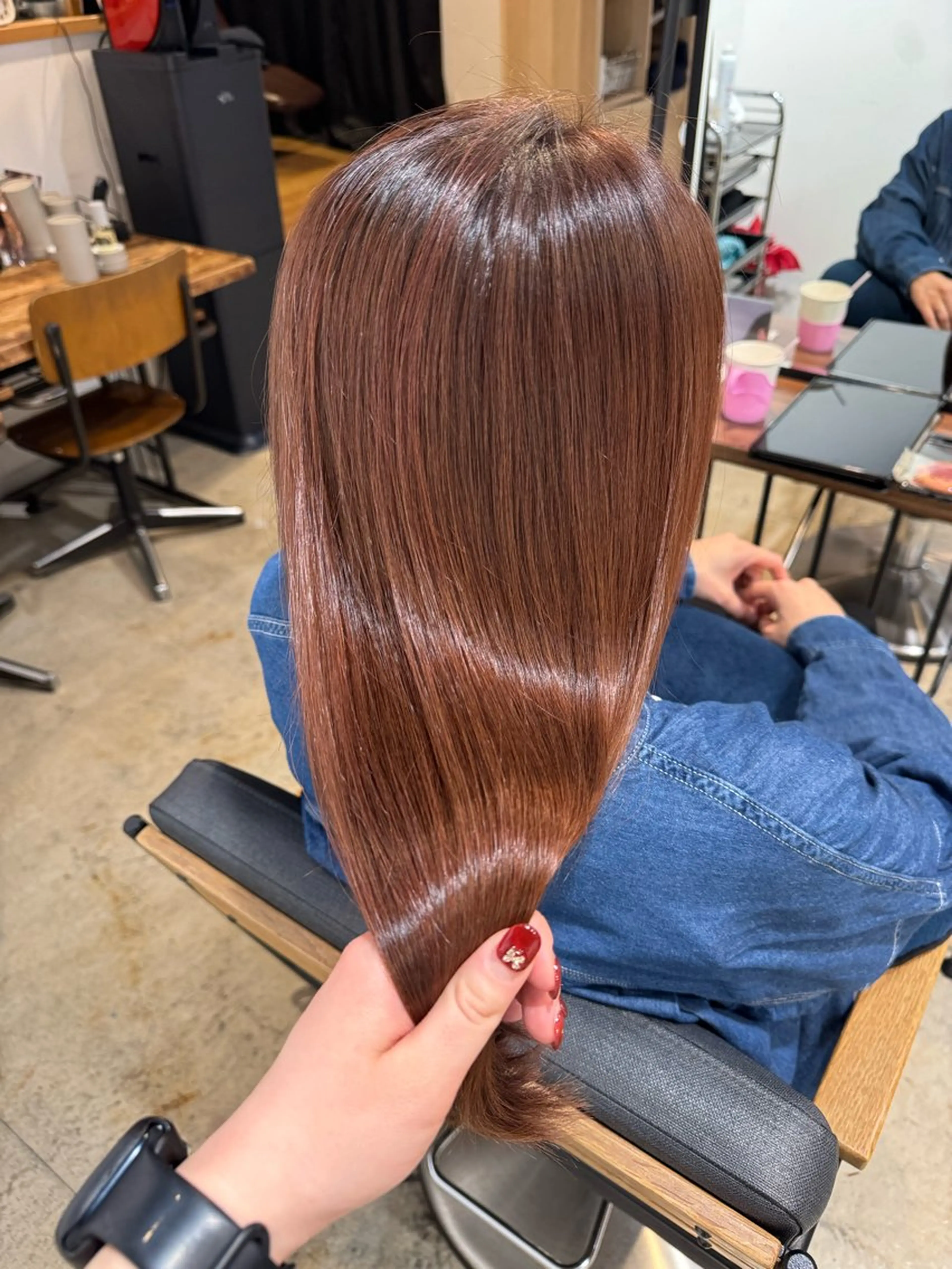 ロング カラー ブラウンカラー ピンクカラー ヘアカラー トリートメント レイヤー/ボブ/ 艶ケアカラー/Rinのヘアスタイル