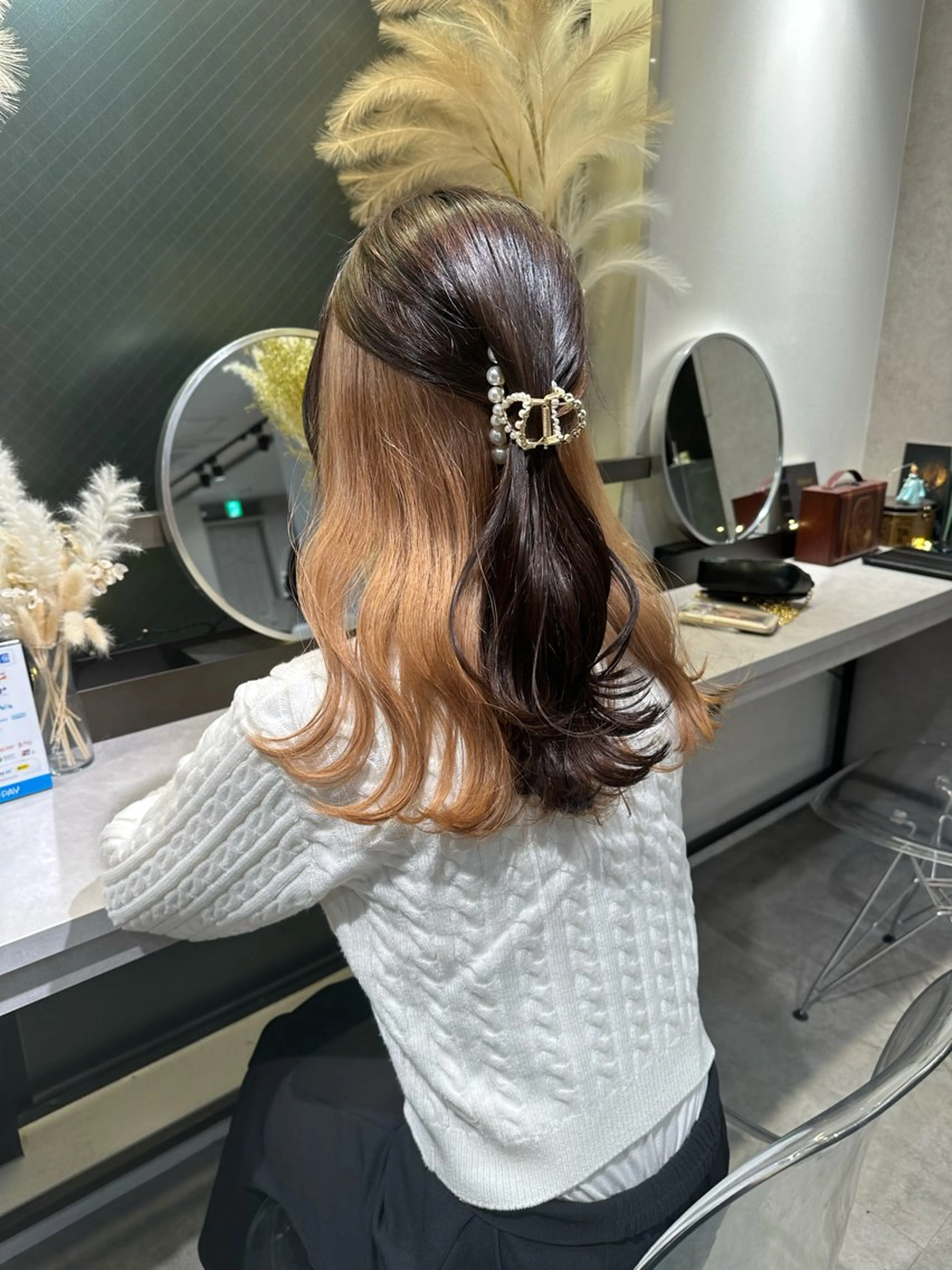 ロング カラー ブラウンカラー キャラメルブラウン インナーカラー カット ヘアカラー トリートメント GO TODAY SHARE SALON 原宿本店所属・ブリーチ/ハイトーン 艶カラー/ユリナのヘアスタイル