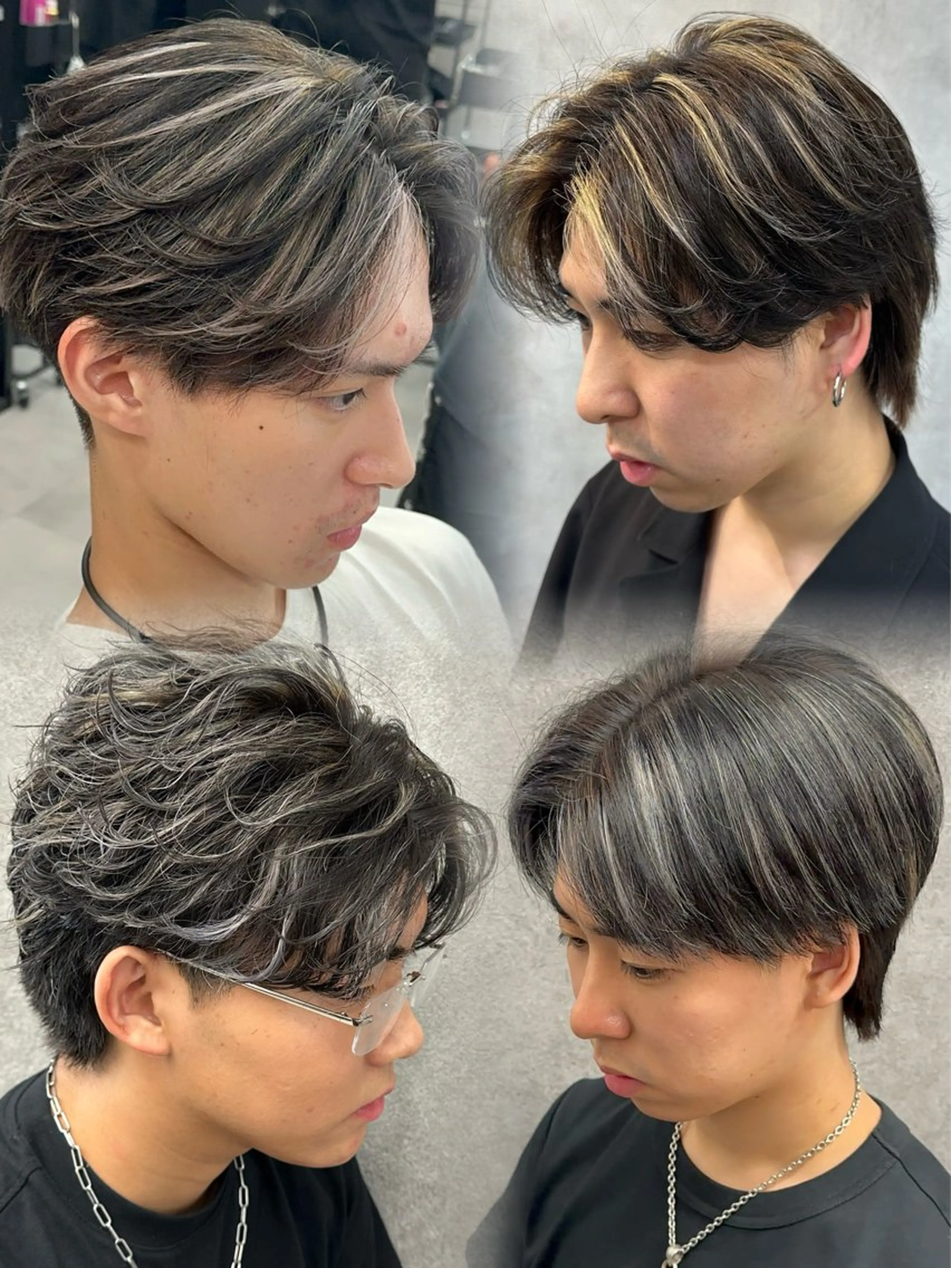 カラー パーマ メンズ メンズハイライト メンズメッシュ ハイライトカラー メッシュ カット ヘアカラー 札幌美容室 /光👑のヘアスタイル