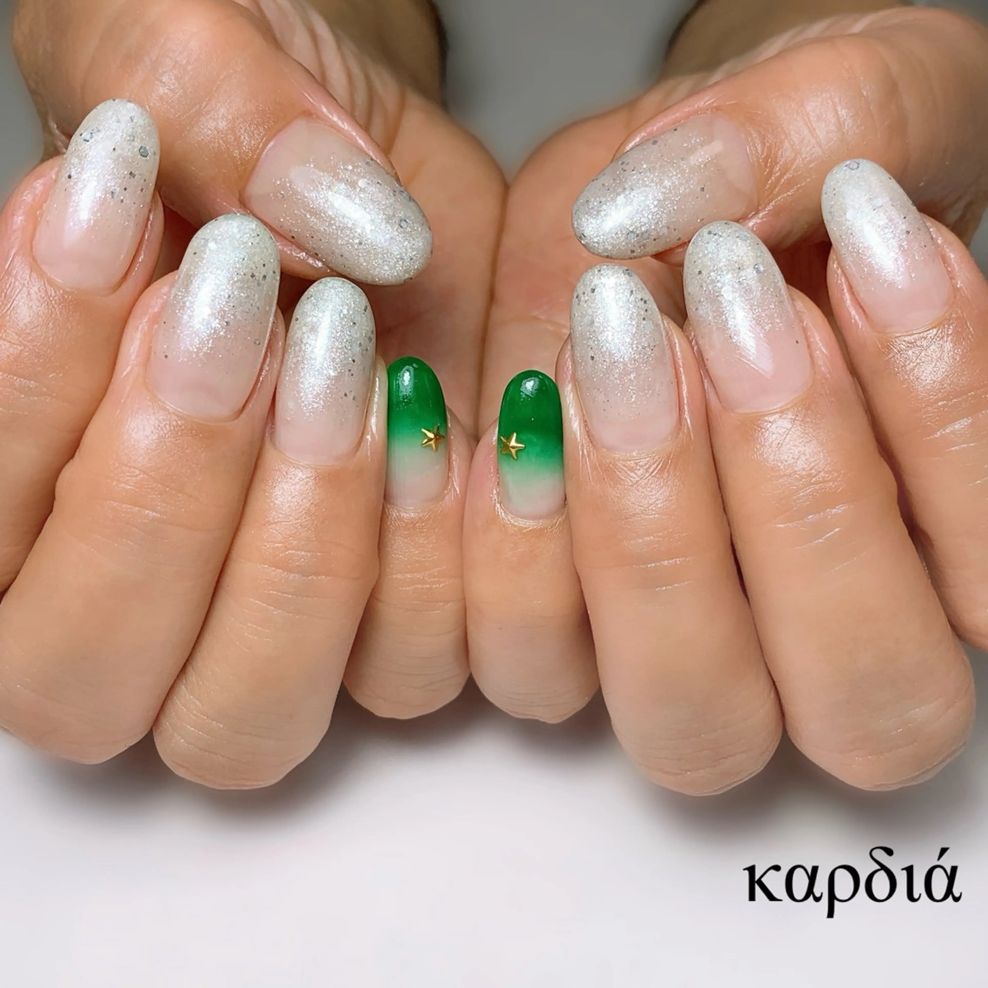 ネイル ハンドネイル καρδιά -ｶﾙﾃﾞｨｱ-のネイルデザイン