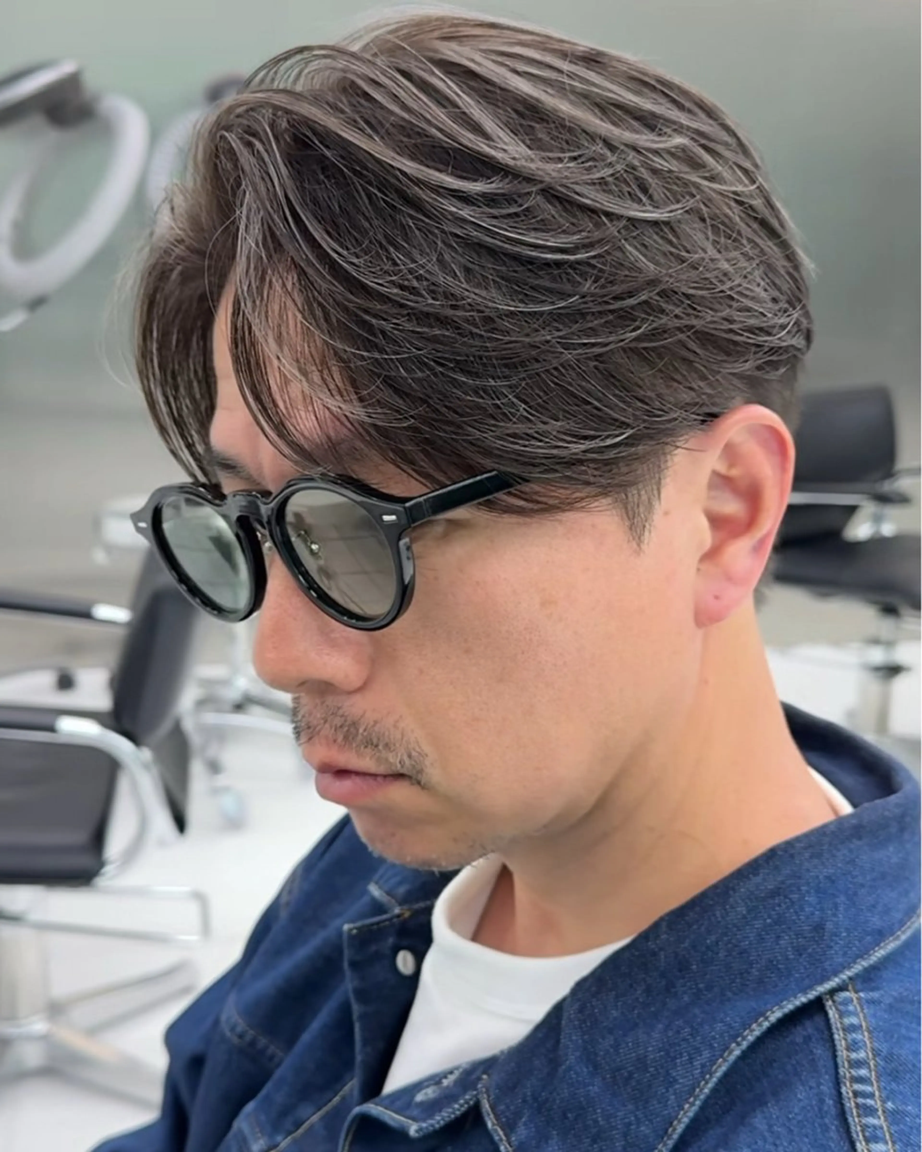 メンズ メンズハイライト メンズメッシュ カット ヘアカラー 白髪ぼかし/白髪 メッシュ/ゆうとのヘアスタイル