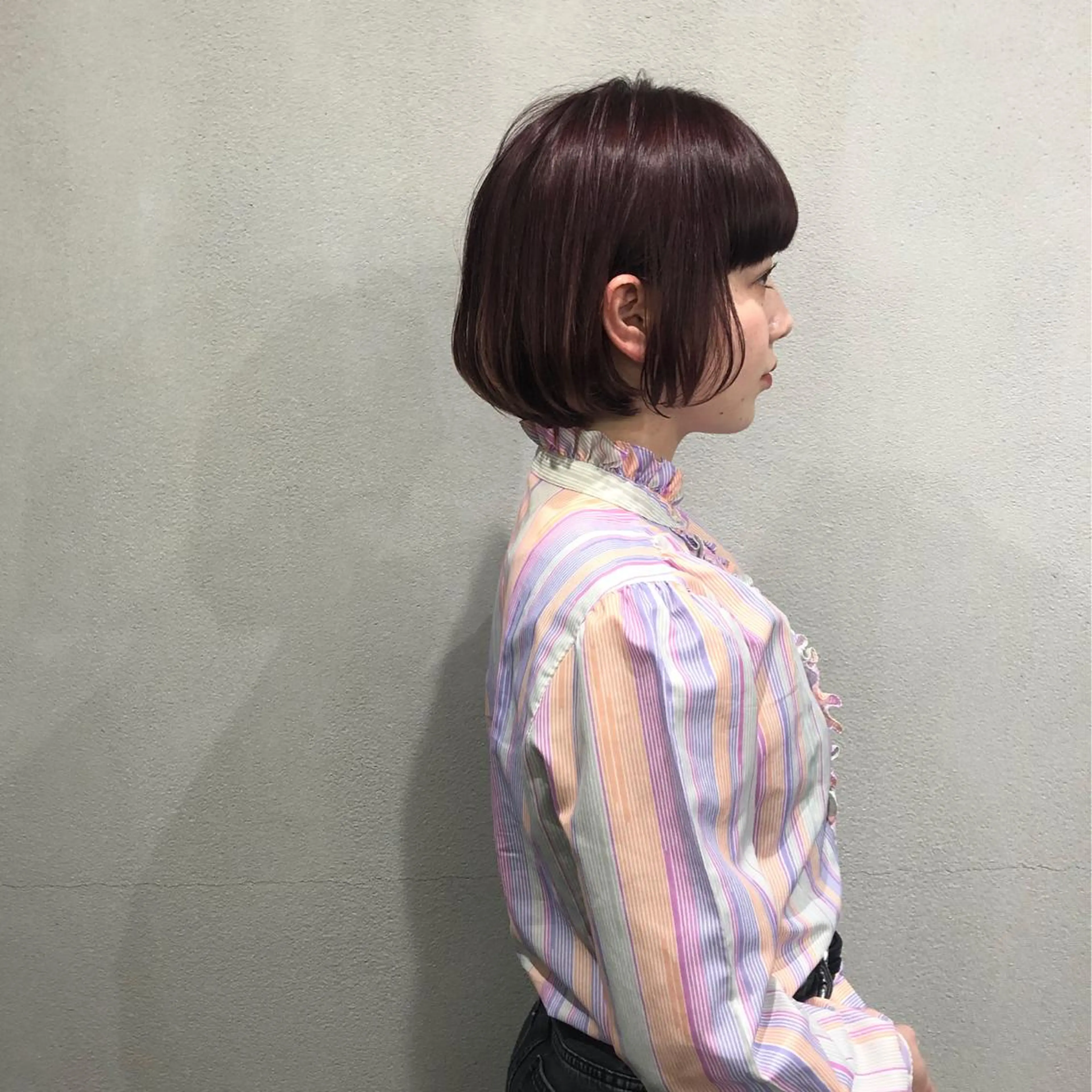ショート カラー ピンクカラー ボブ カット ヘアカラー トリートメント ボブ/ショート/ 白髪染め/メンズ葛西のヘアスタイル