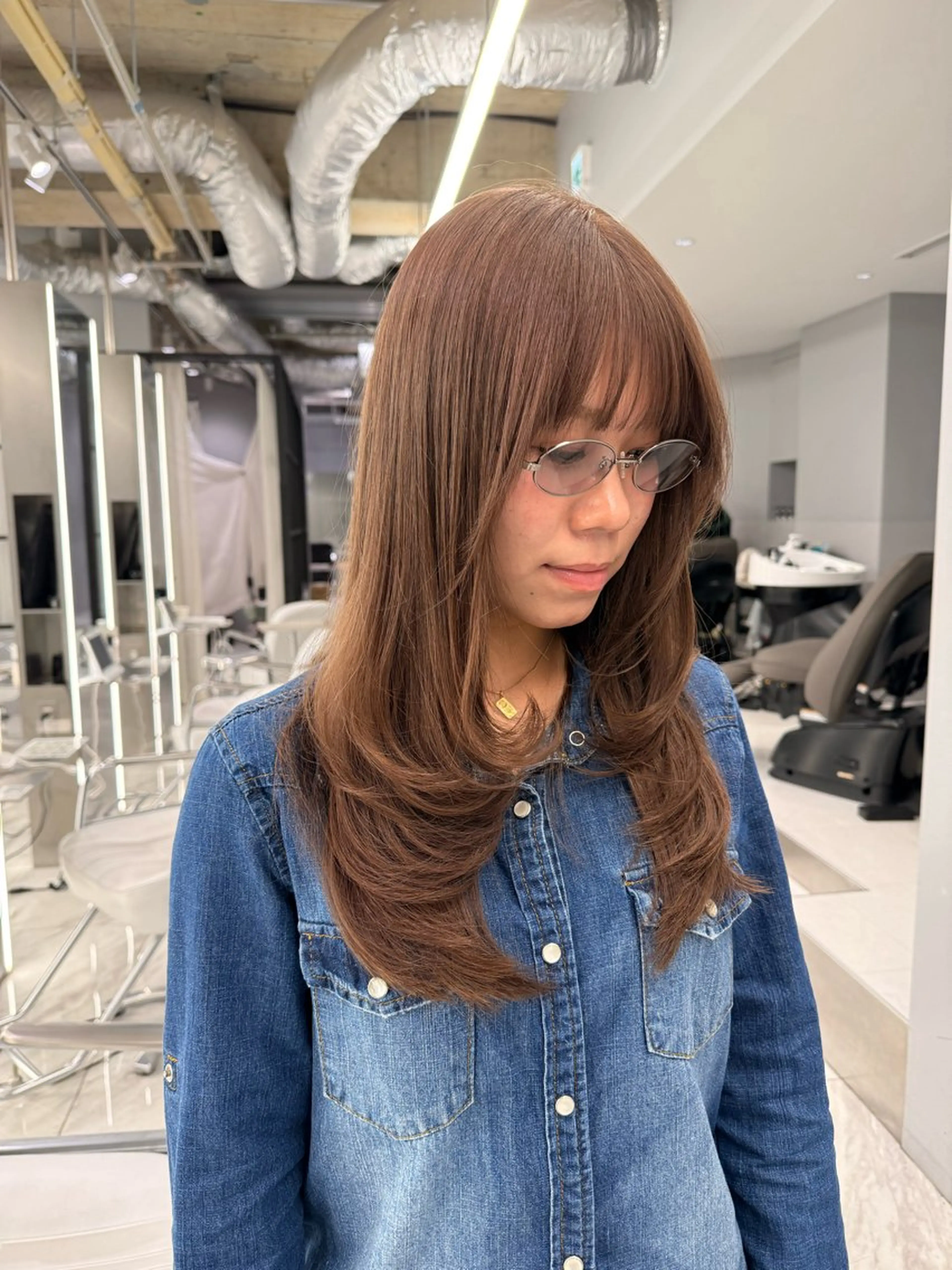 ロング カラー カット ヘアカラー トリートメント ハイトーンレイヤー 顔まわりSOTAのヘアスタイル