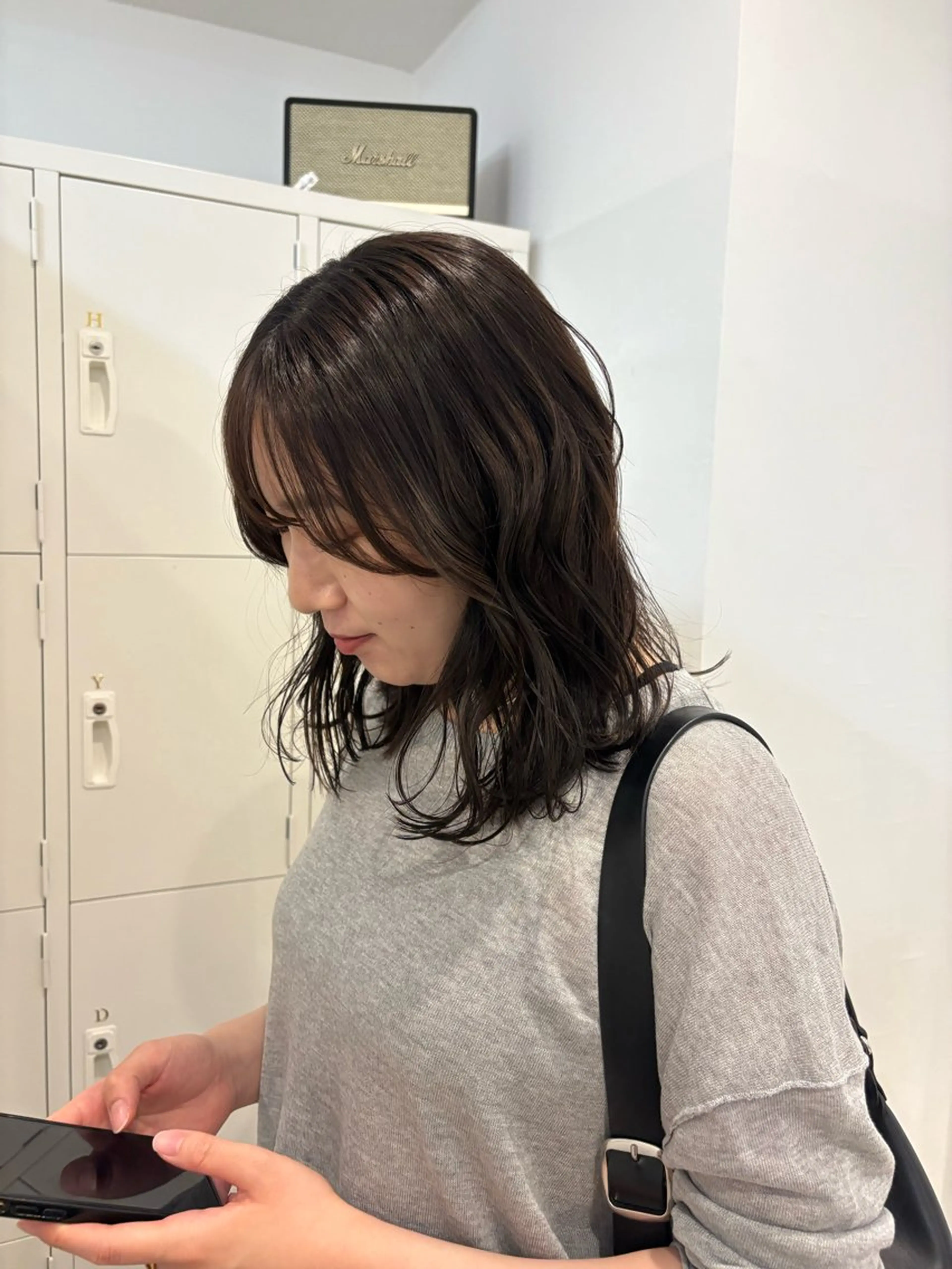 ミディアム カラー ブラウンカラー 透明感カラー カット ヘアカラー トリートメント フクシママユ / 柔らかカラーのヘアスタイル