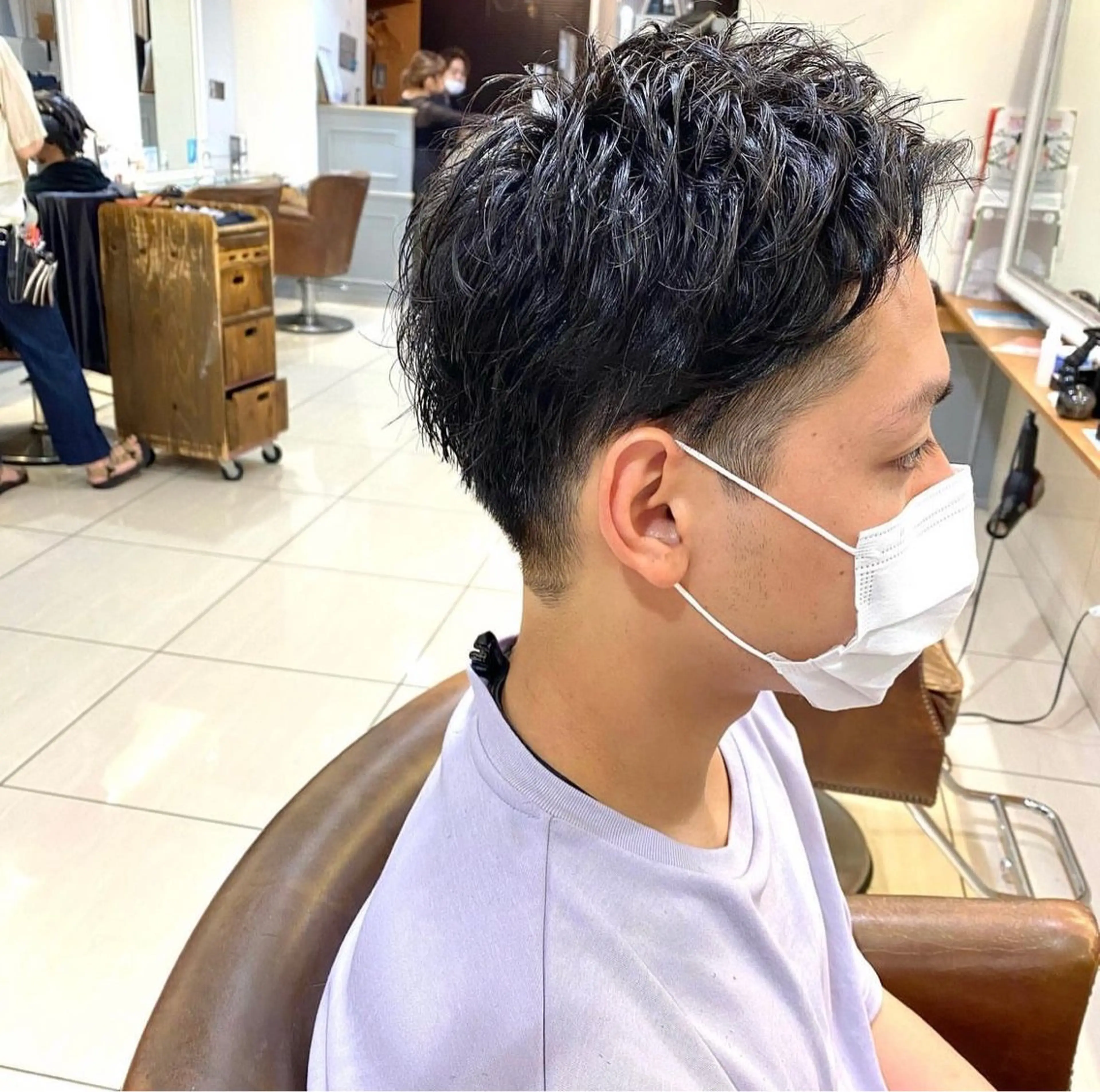 メンズ メンズショート 刈り上げ ボブ ブリーチ/miinaのヘアスタイル