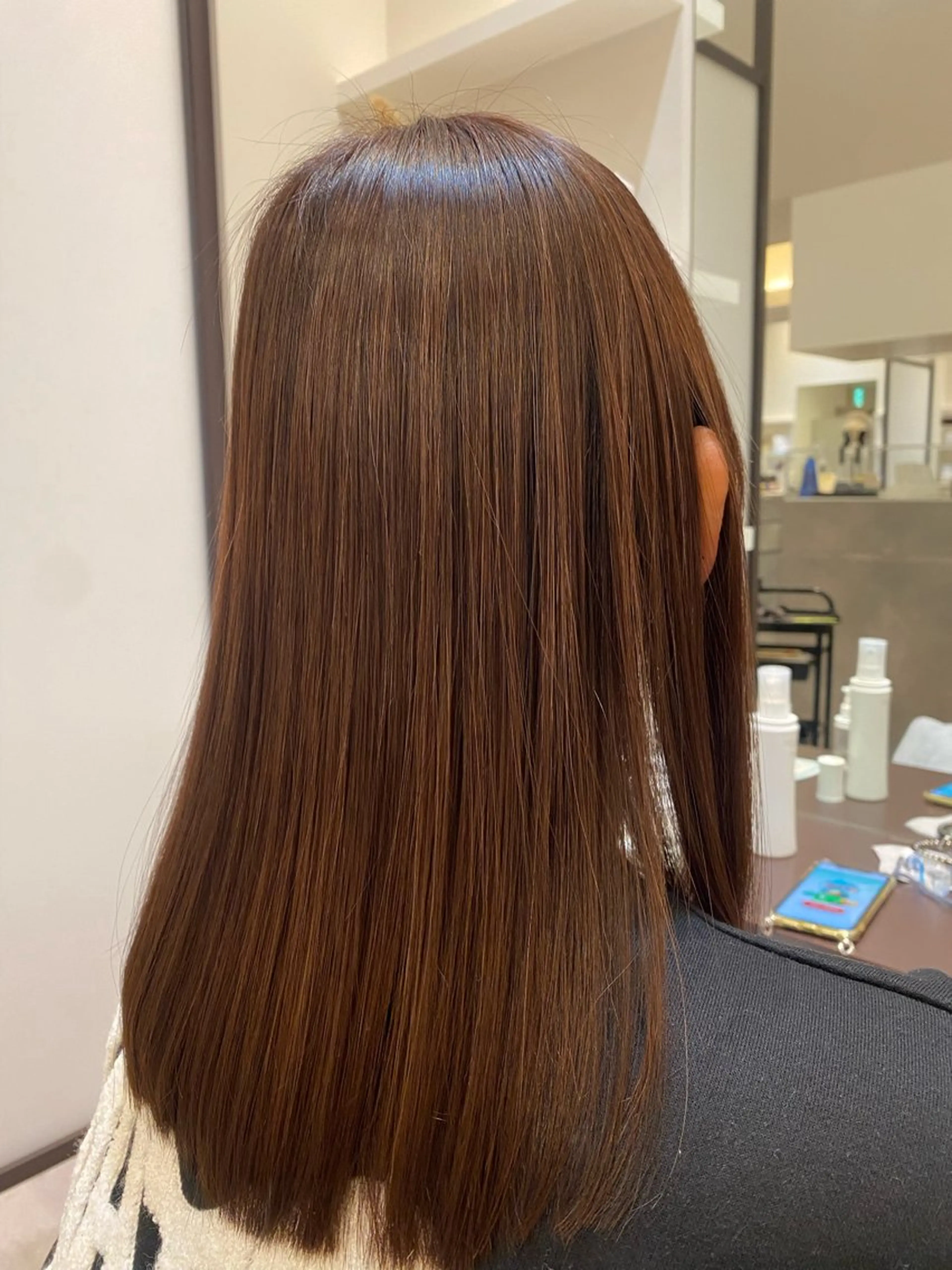 セミロング 縮毛矯正 カット 縮毛矯正 山下 ちひろのヘアスタイル