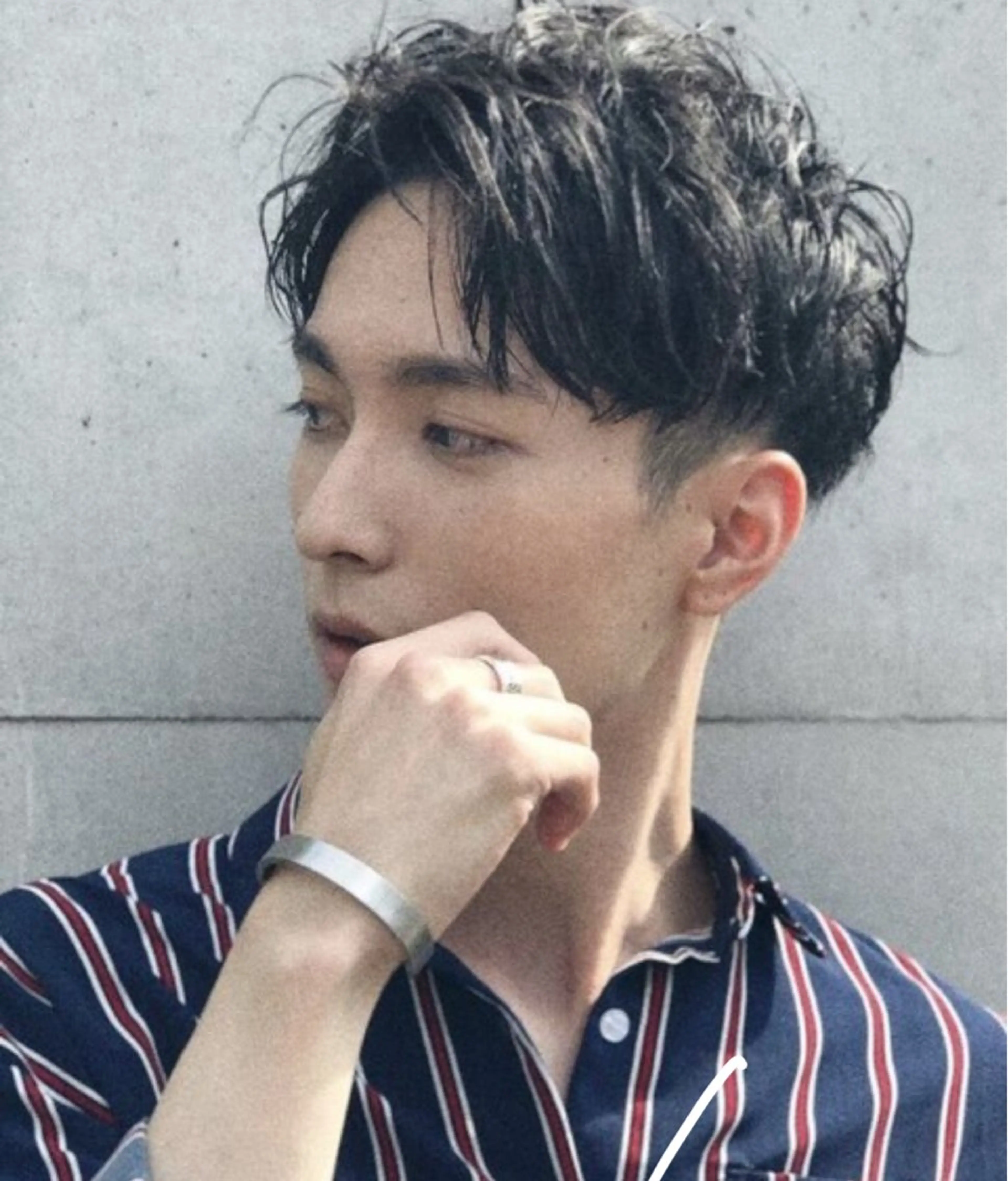 メンズ アップバング マッシュ 刈り上げ カット トリートメント 似合わせカット‪// 鶴我万唯華のヘアスタイル