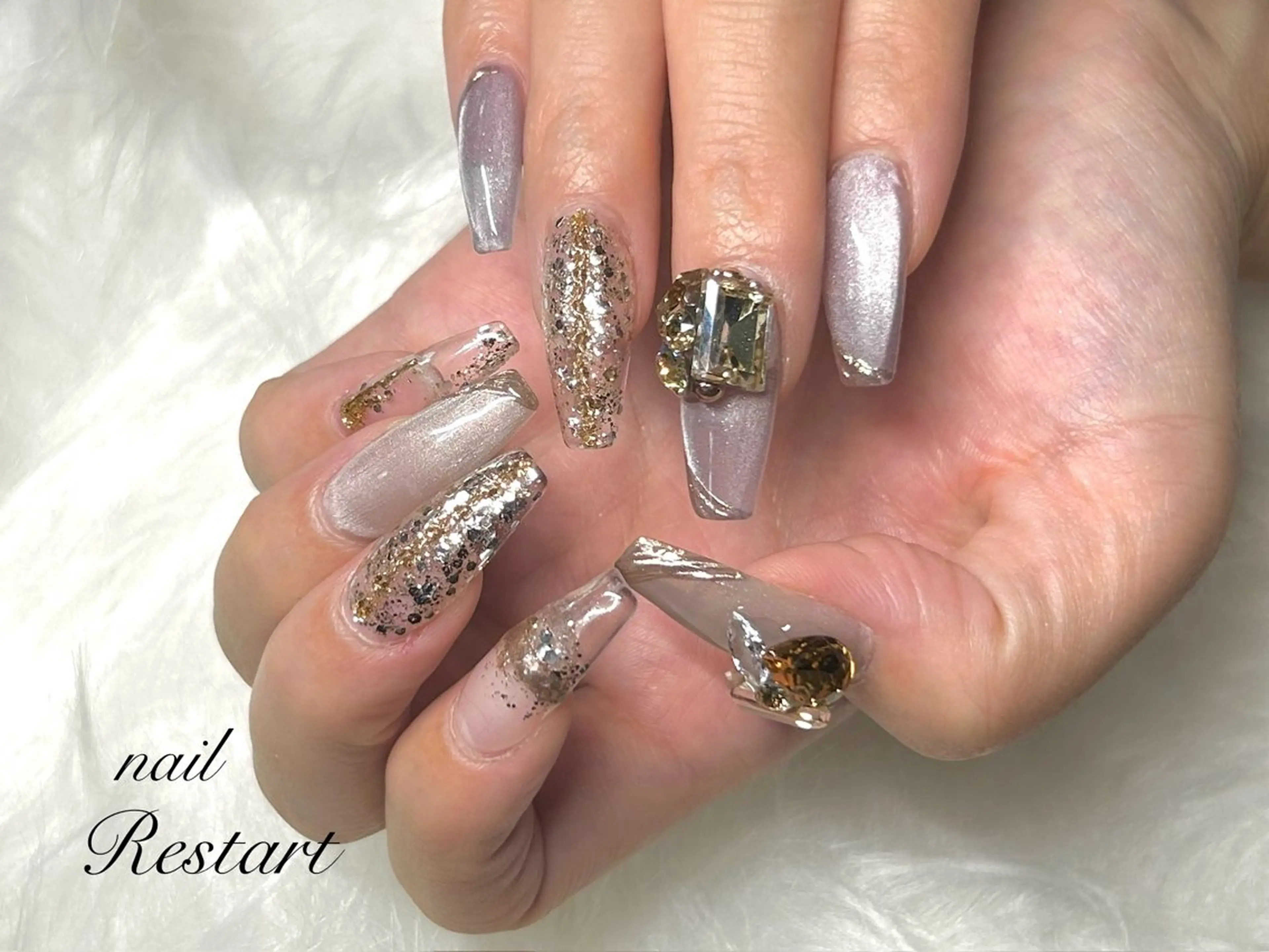 ロング ハンドネイル nail Restart所属・Restart YURIのネイルデザイン