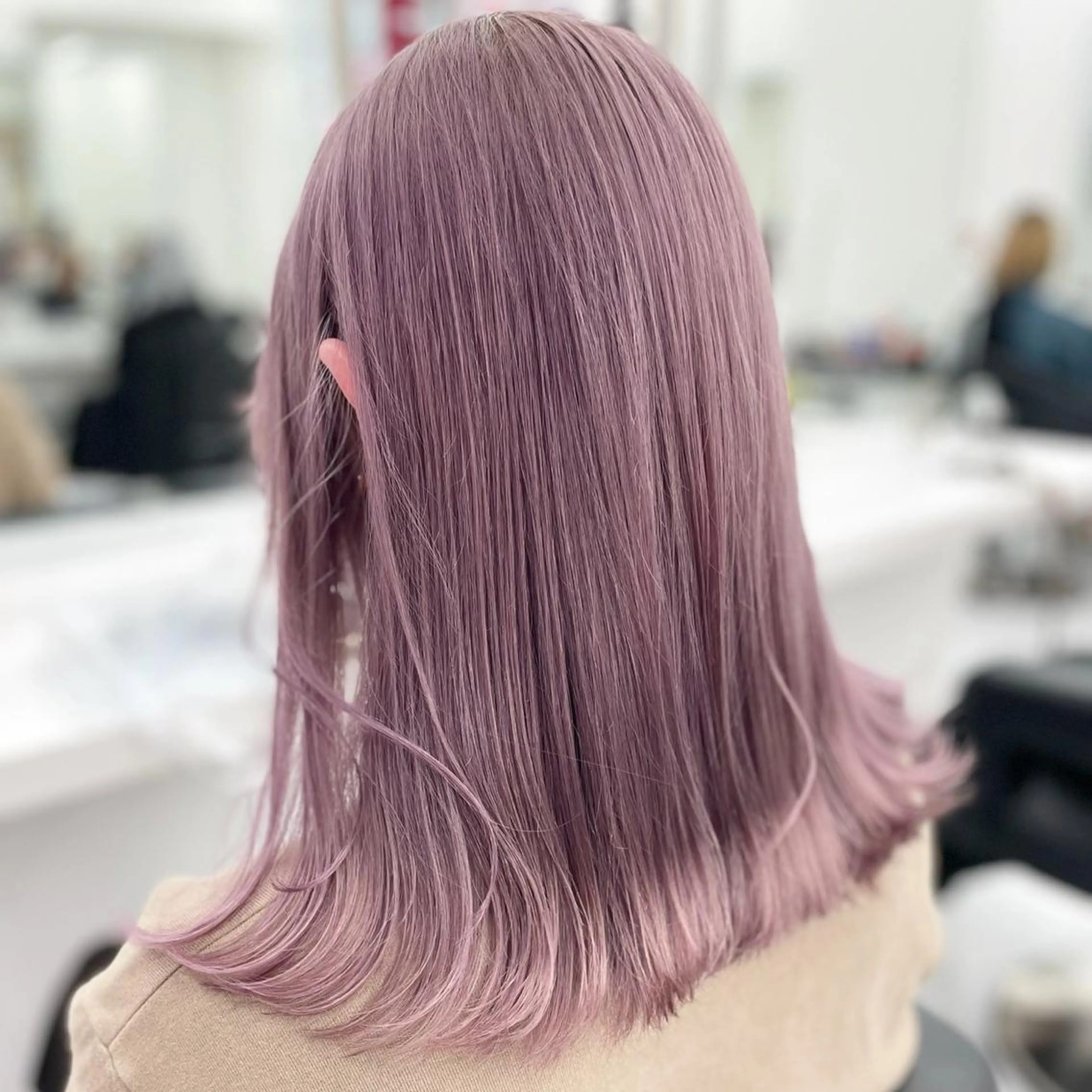 ロング カラー ラベンダーカラー ピンクカラー ピンクラベンダー ヘアカラー 韓国レイヤーカット /REIのヘアスタイル