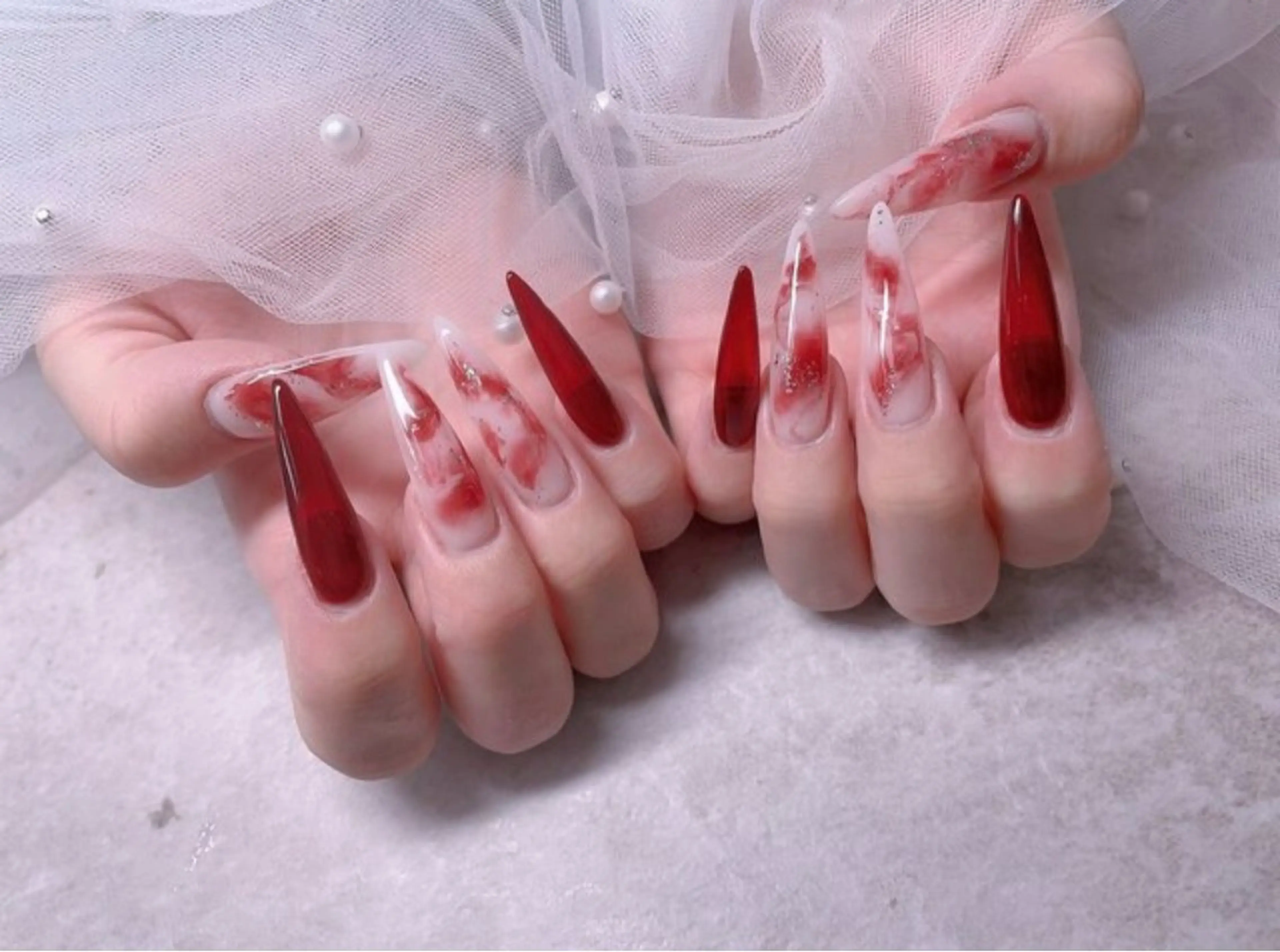 ネイル オーロラネイル フットネイル 韓国ネイル ラメ(グリッター) ラメグラデーション ハンドネイル Belle nail salon 新小岩のネイルデザイン