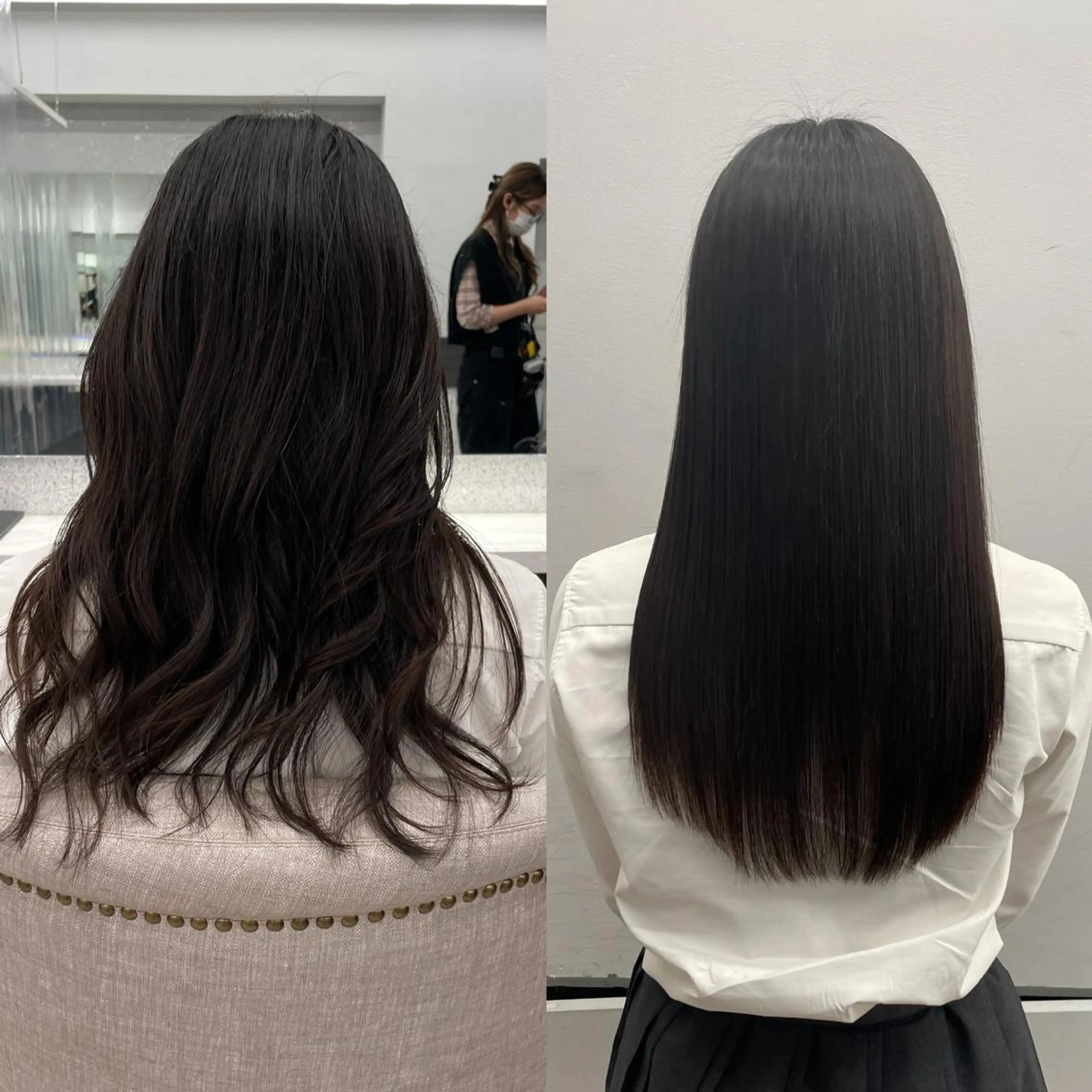 ロング お団子ヘア ミストバング ボブ ハイライト 姫カット カット トリートメント 山本 みづきのヘアスタイル