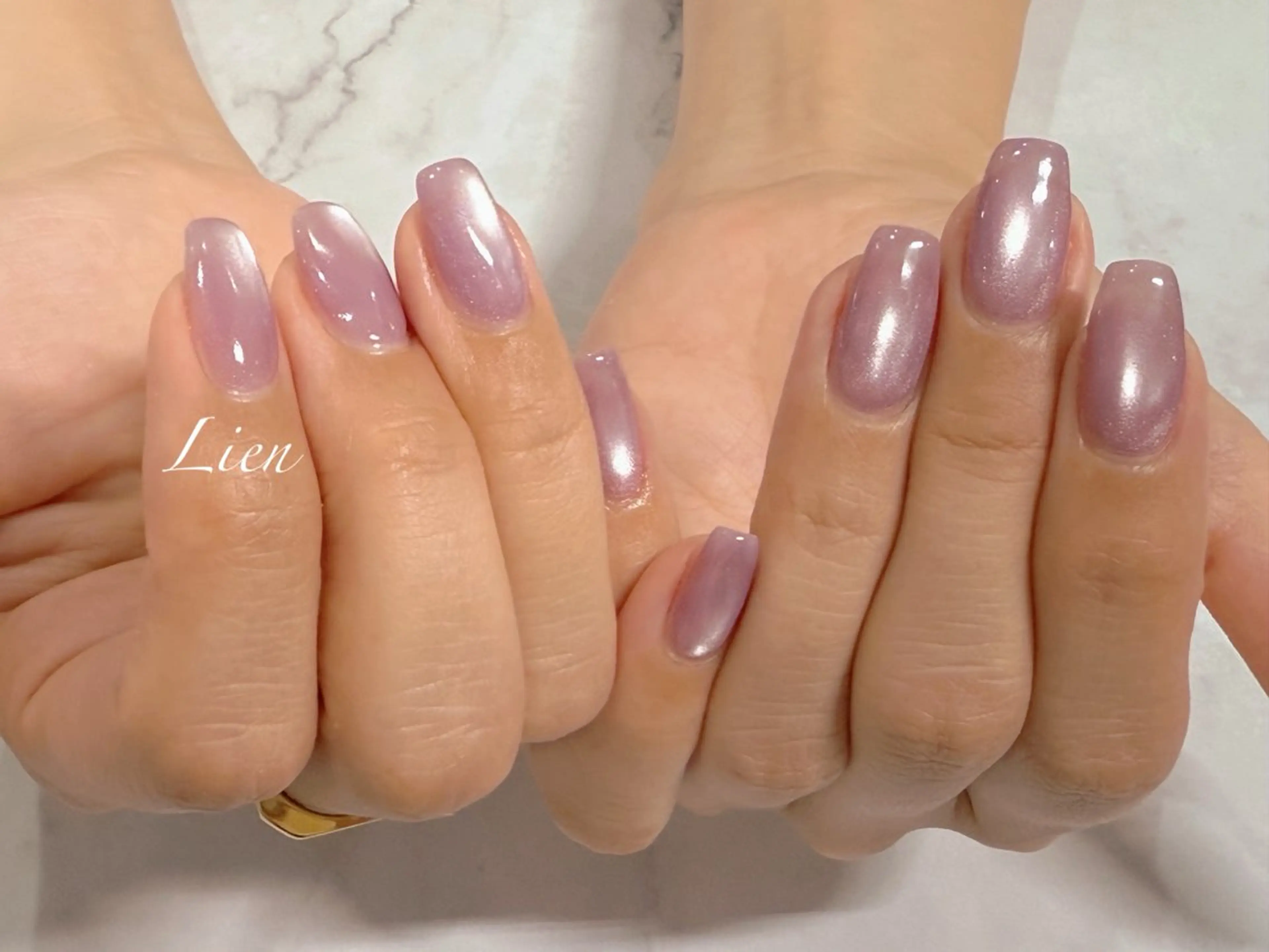 ネイル 長さ出し フットネイル フレンチネイル ジェルネイル ガラスフレンチ Lien（リアン） 銀座駅6分のネイルデザイン