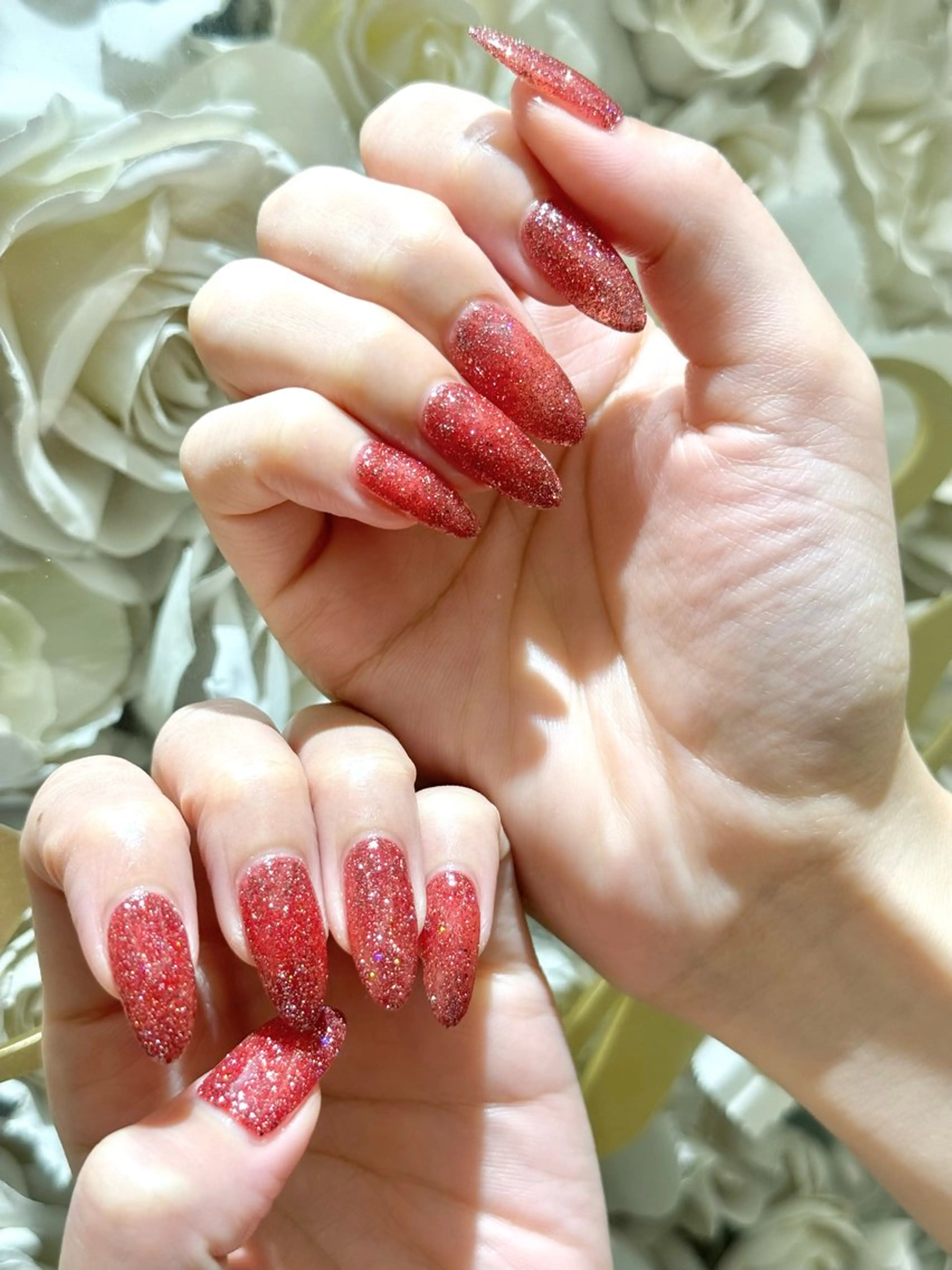 ネイル フラッシュネイル ラメ(グリッター) ハンドネイル La Luna アヤカのネイルデザイン