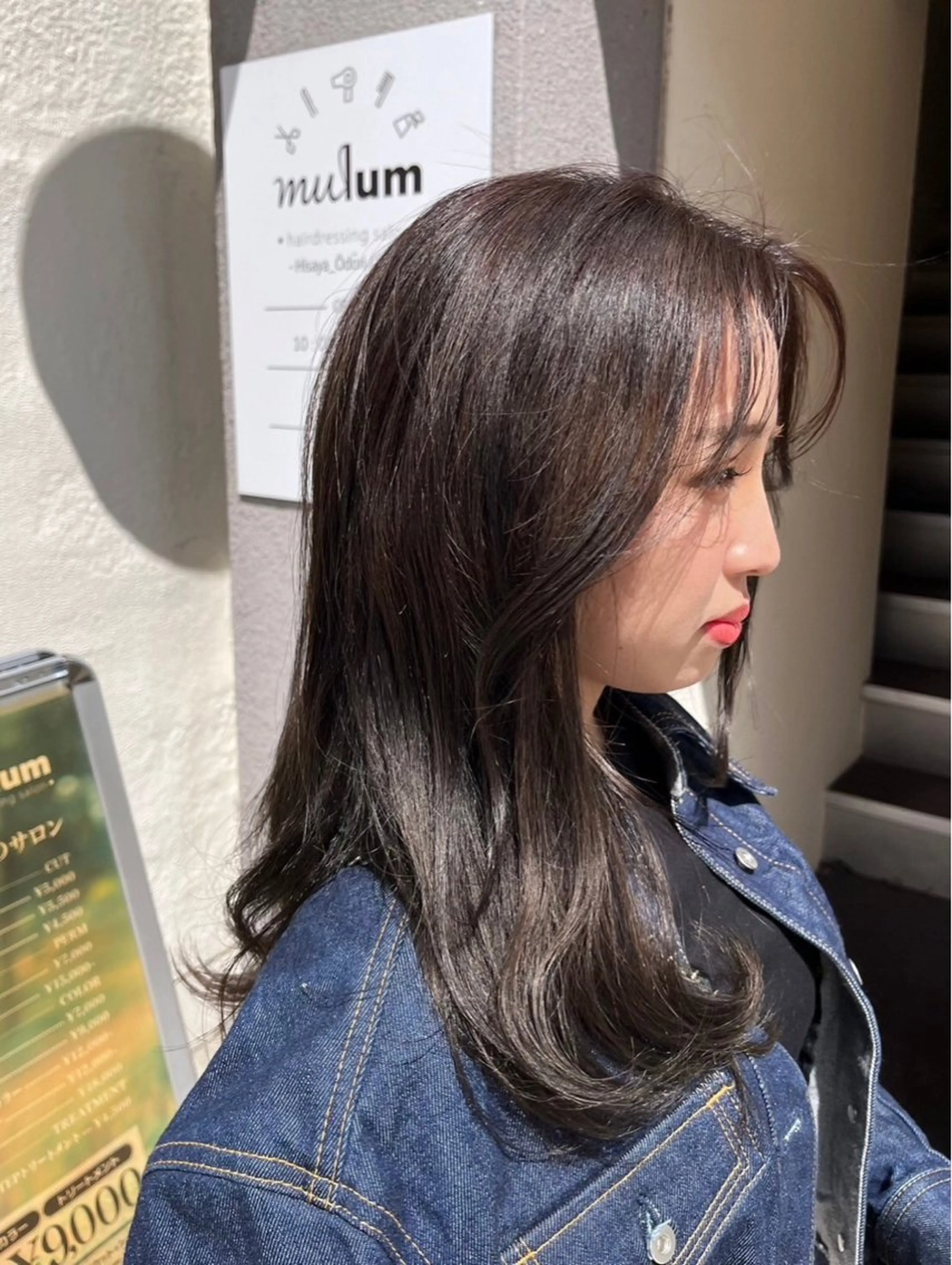 セミロング カラー 顔まわりレイヤー 顔周りカット 韓国風ヘア レイヤーカット mulum所属・髪質改善/艶髪/韓国 ヘア[マンツーマン]のヘアスタイル