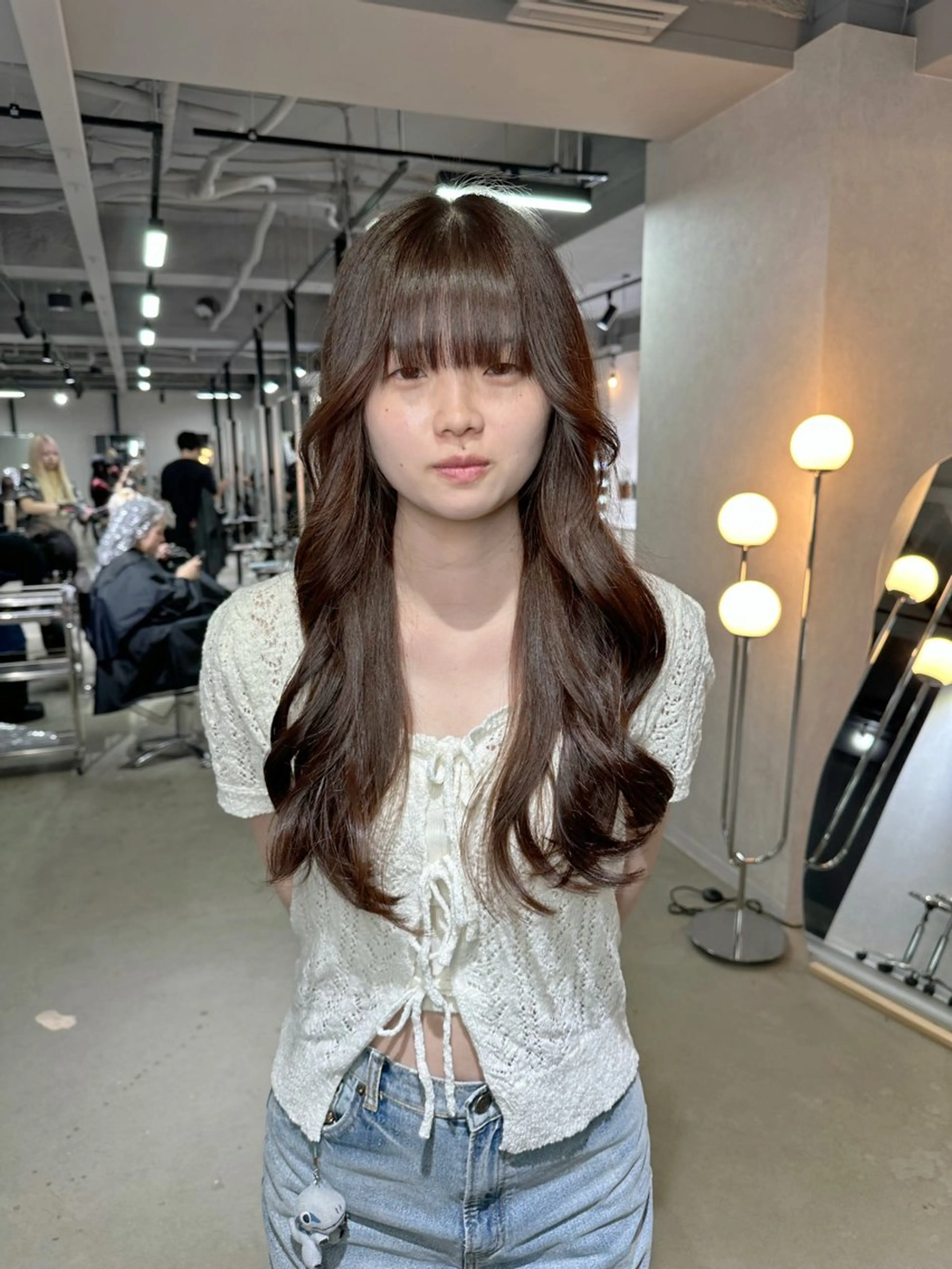 セミロング ケアカラー ボブ 髪質改善 韓国風ヘア レイヤーカット カット ヘアカラー トリートメント 艶髪カラー/レイヤ ー支持No.1renのヘアスタイル