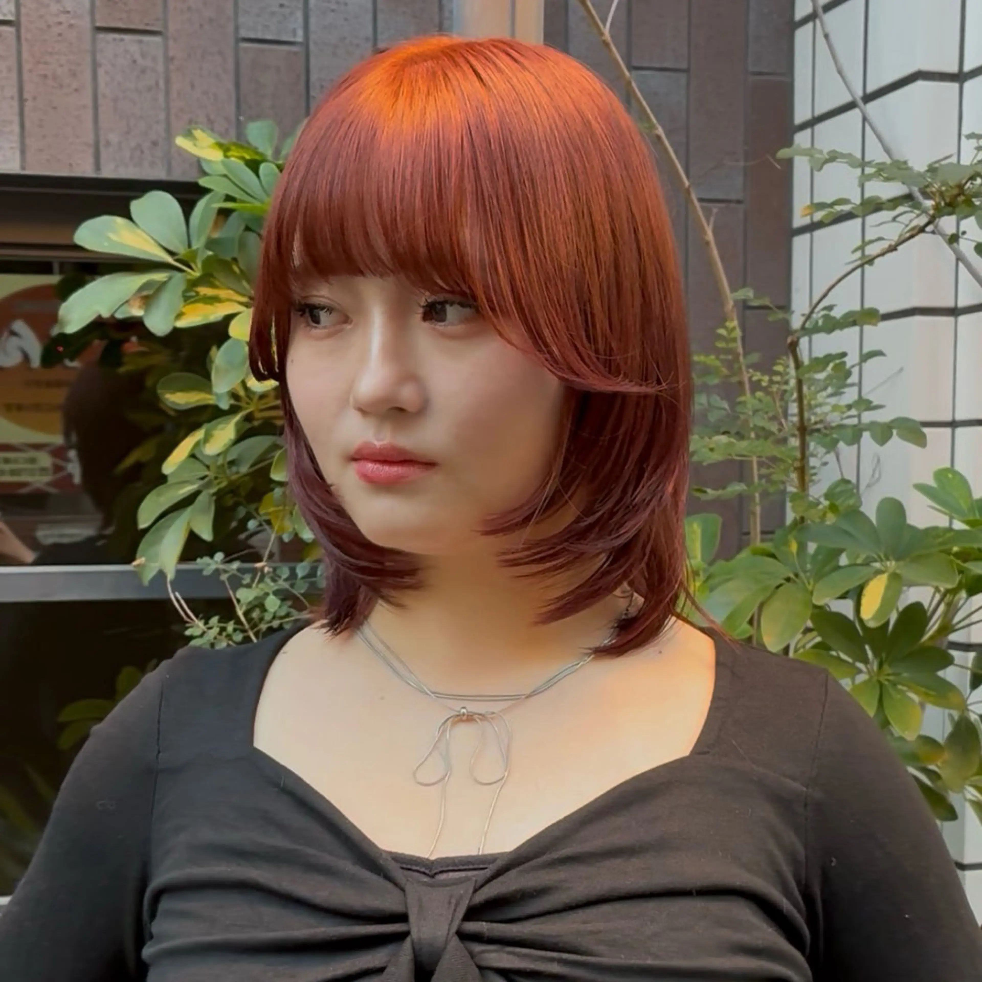 ミディアム カット ヘアカラー トリートメント ハイトーン/レイヤー カット/TAKEのヘアスタイル