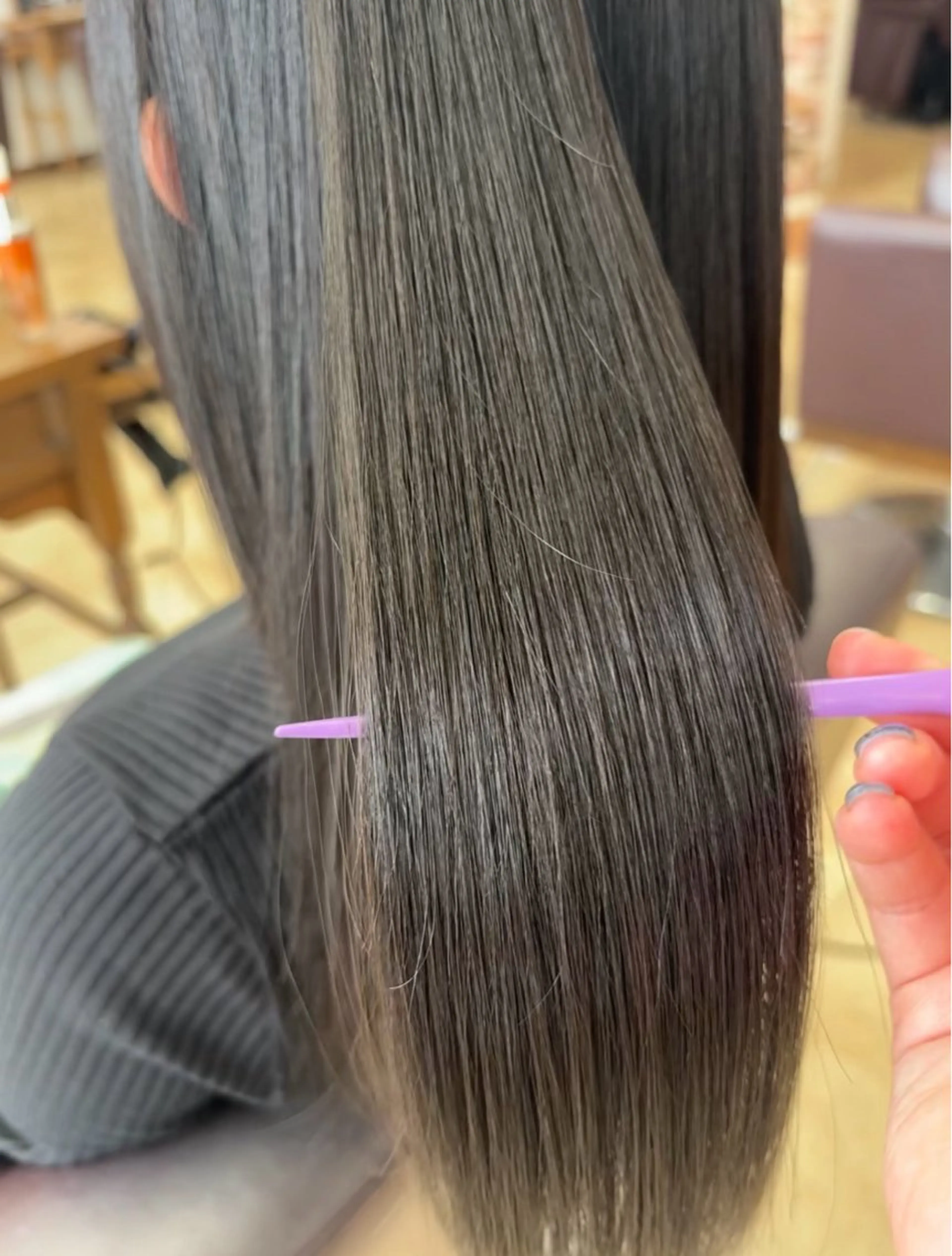 ロング くせ毛 縮毛矯正 縮毛矯正 トップスタイル所属・小島華未/ ヘアカラー/髪質改善のヘアスタイル