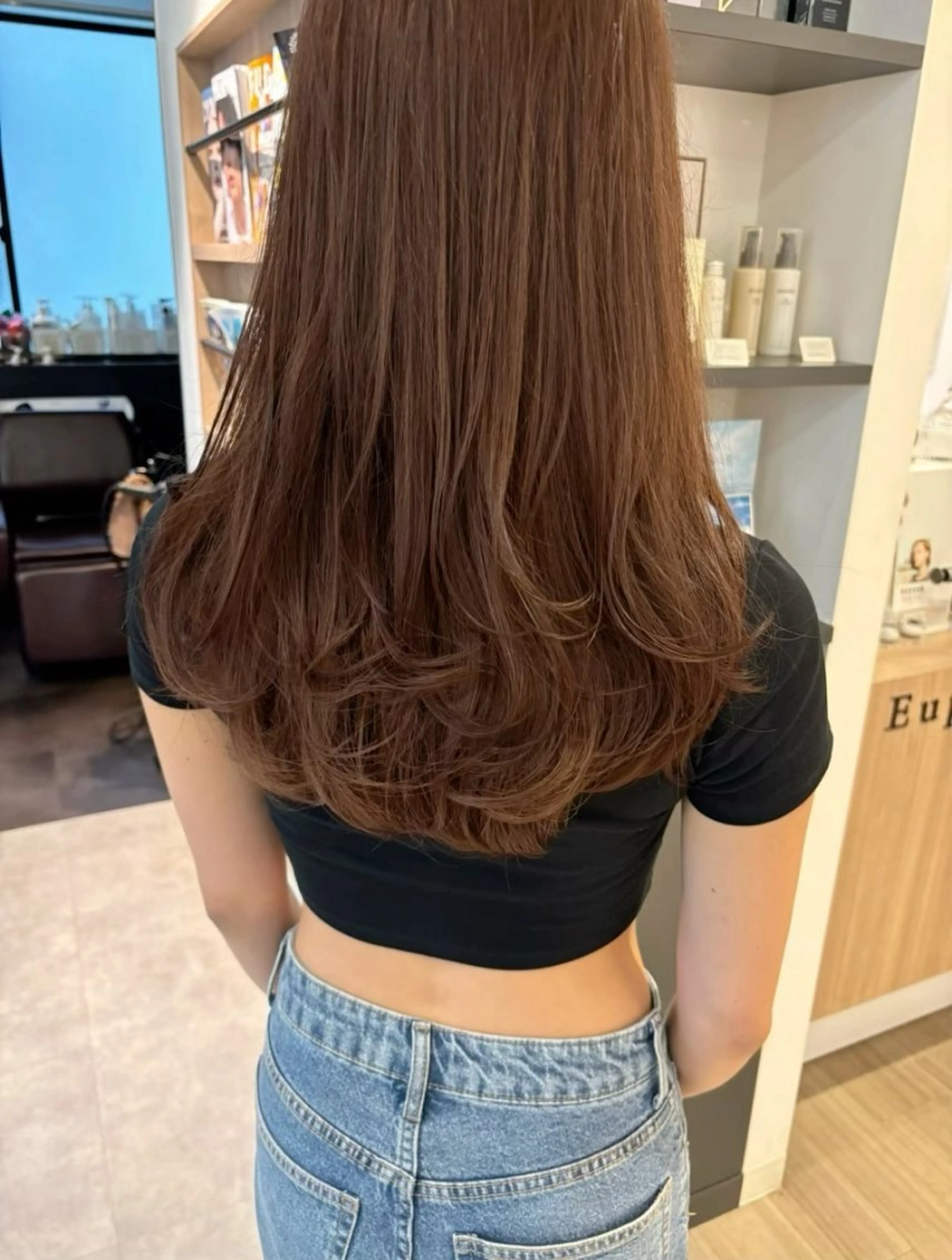 セミロング カラー 髪質改善 モテ髪🫧赤み消し カラー表参道きょうこのヘアスタイル