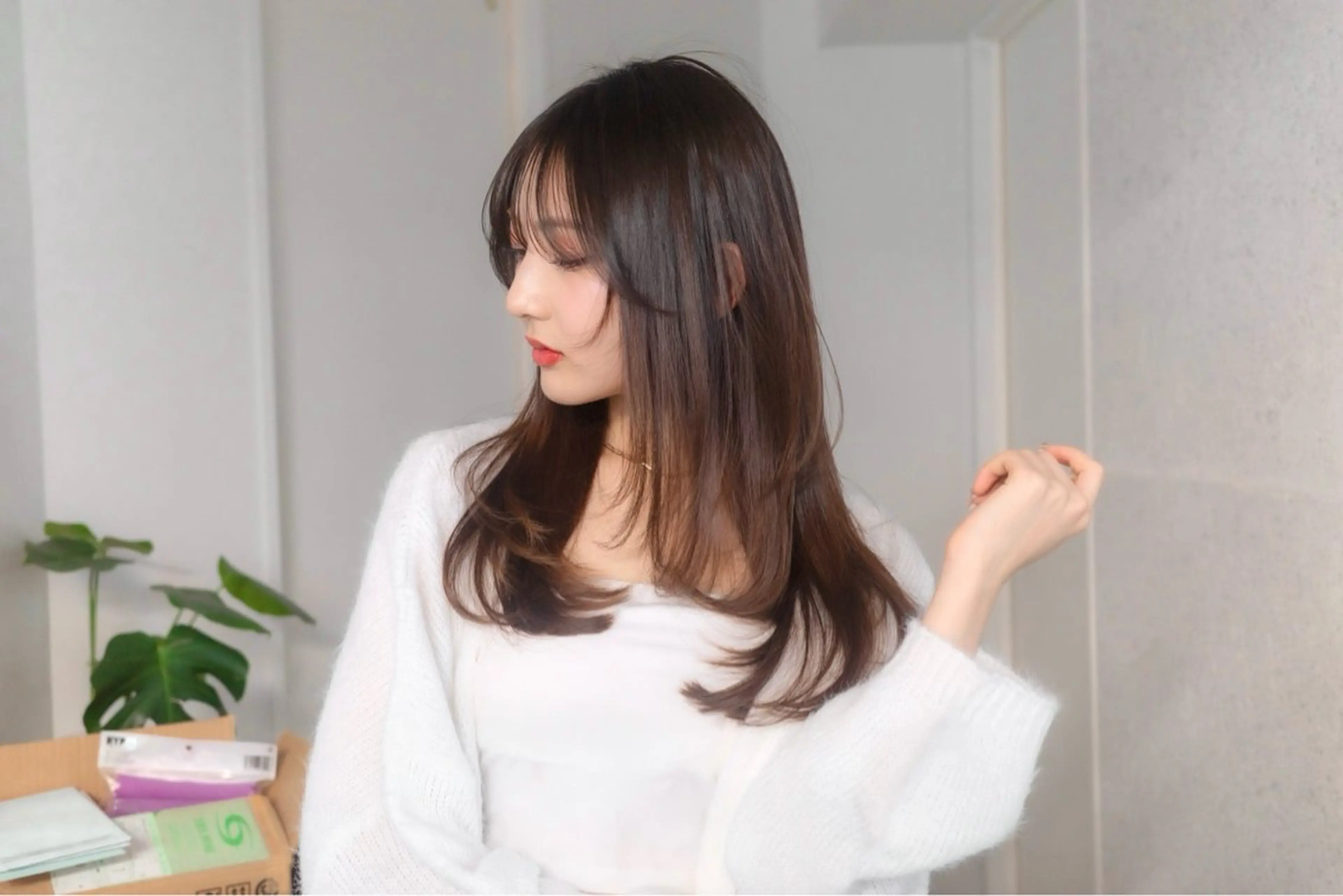ロング カラー ヘアアレンジ ロングレイヤー ブラウンカラー レイヤーカット ロング 縮毛矯正/グレージュ /表参道/小森波琉のヘアスタイル