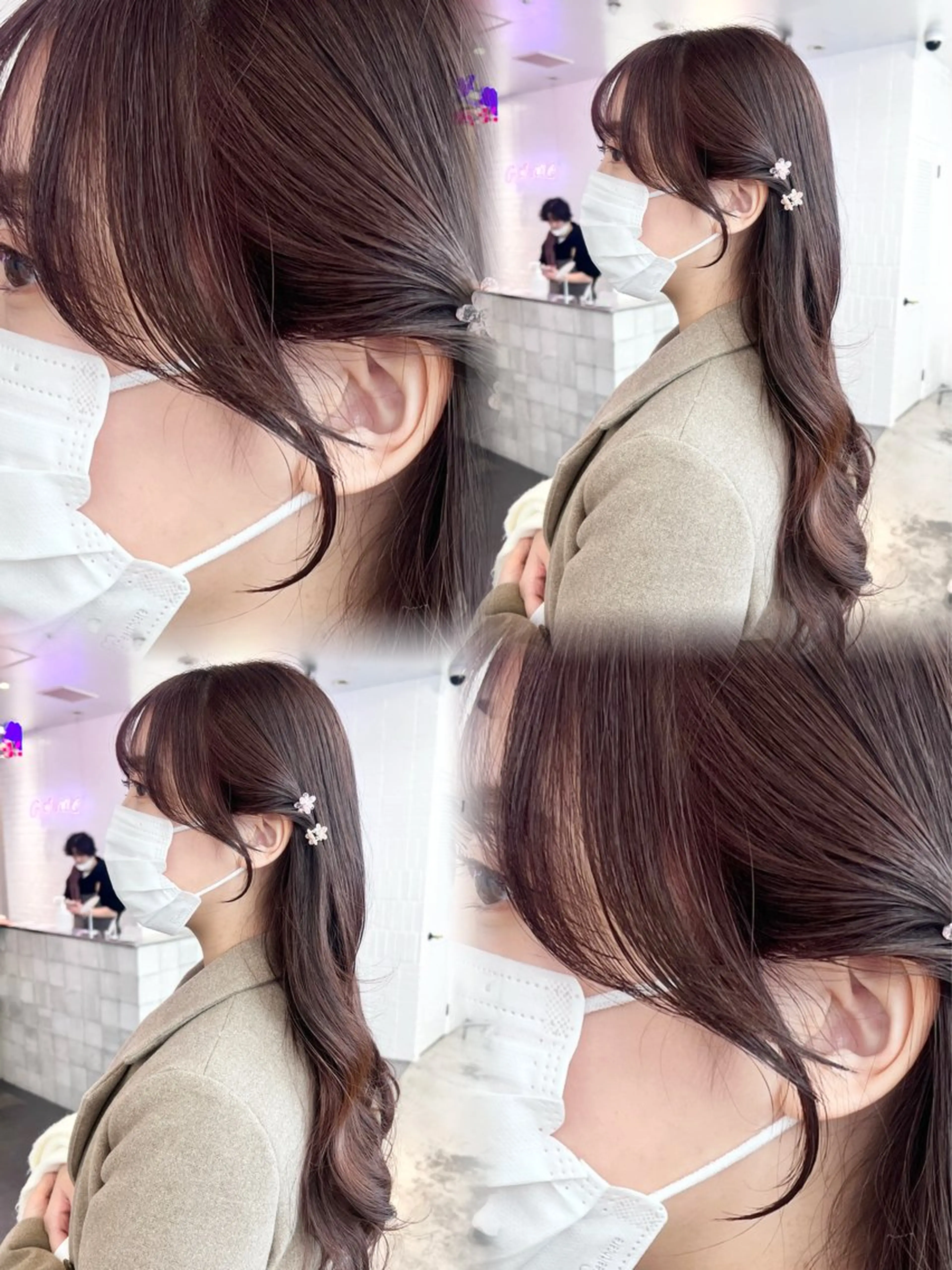 ロング カラー ヘアアレンジ ブラウンカラー ピンクカラー ピンクブラウン 小顔カット カット ヘアカラー トリートメント ヘアセット レイヤーカット指名 No.1💖マユカのヘアスタイル