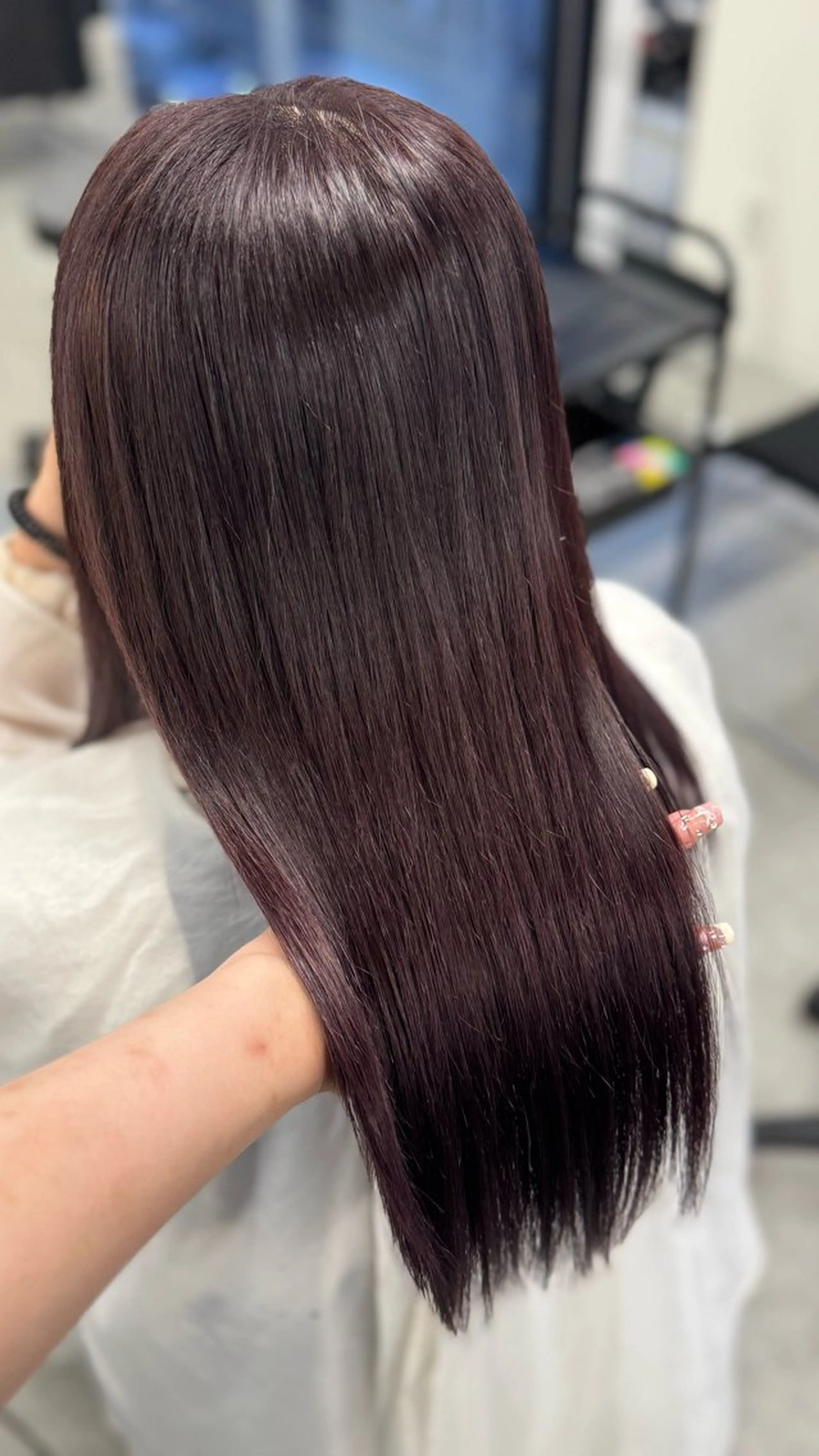 カラー 髪質改善 ヘアカラー トリートメント 🤍Mei🤍赤み消 し透明感ツヤカラーのヘアスタイル