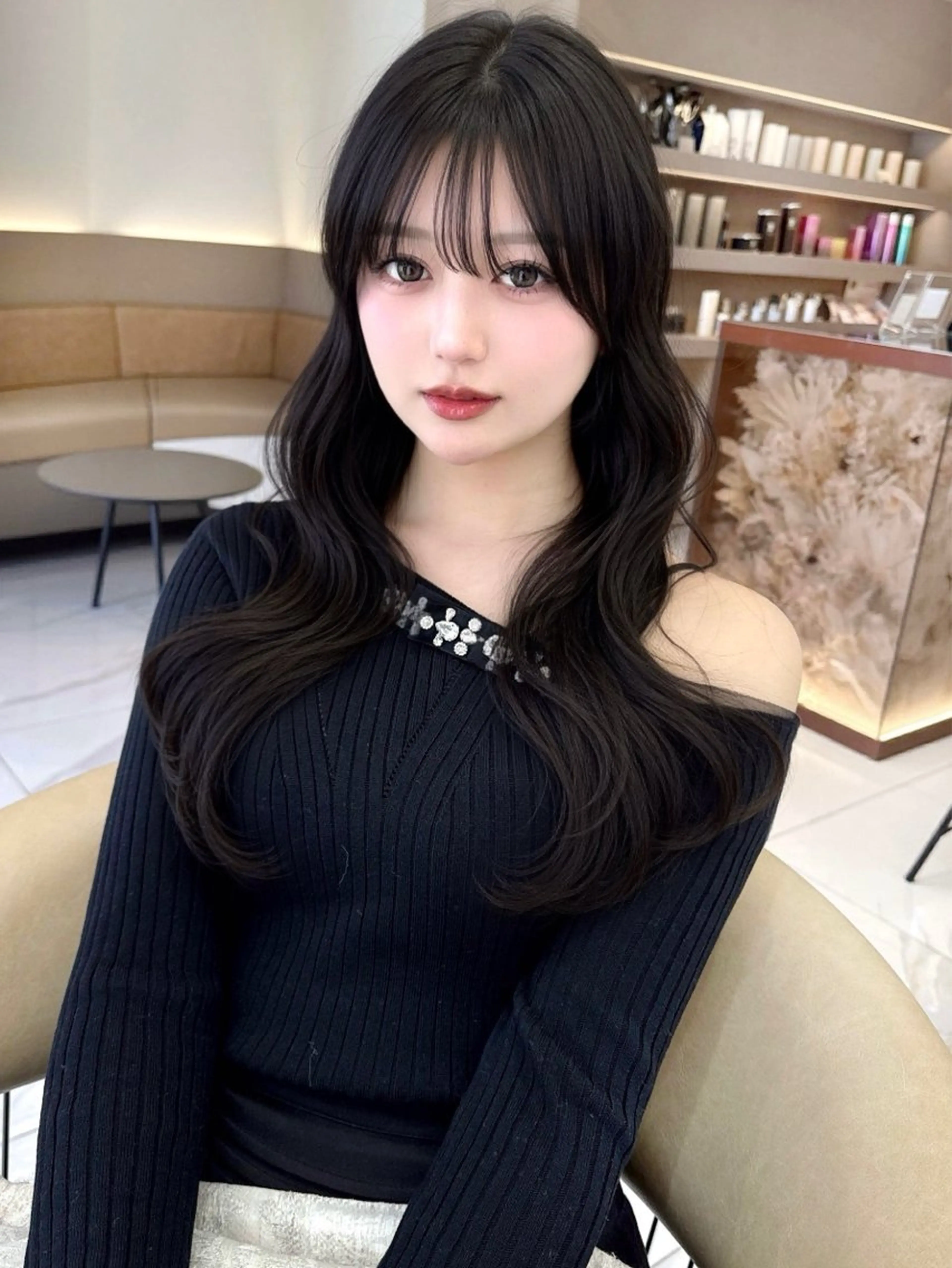 セミロング カラー カット ヘアカラー トリートメント 木屋元一/透明感 /前髪/ショートボブのヘアスタイル