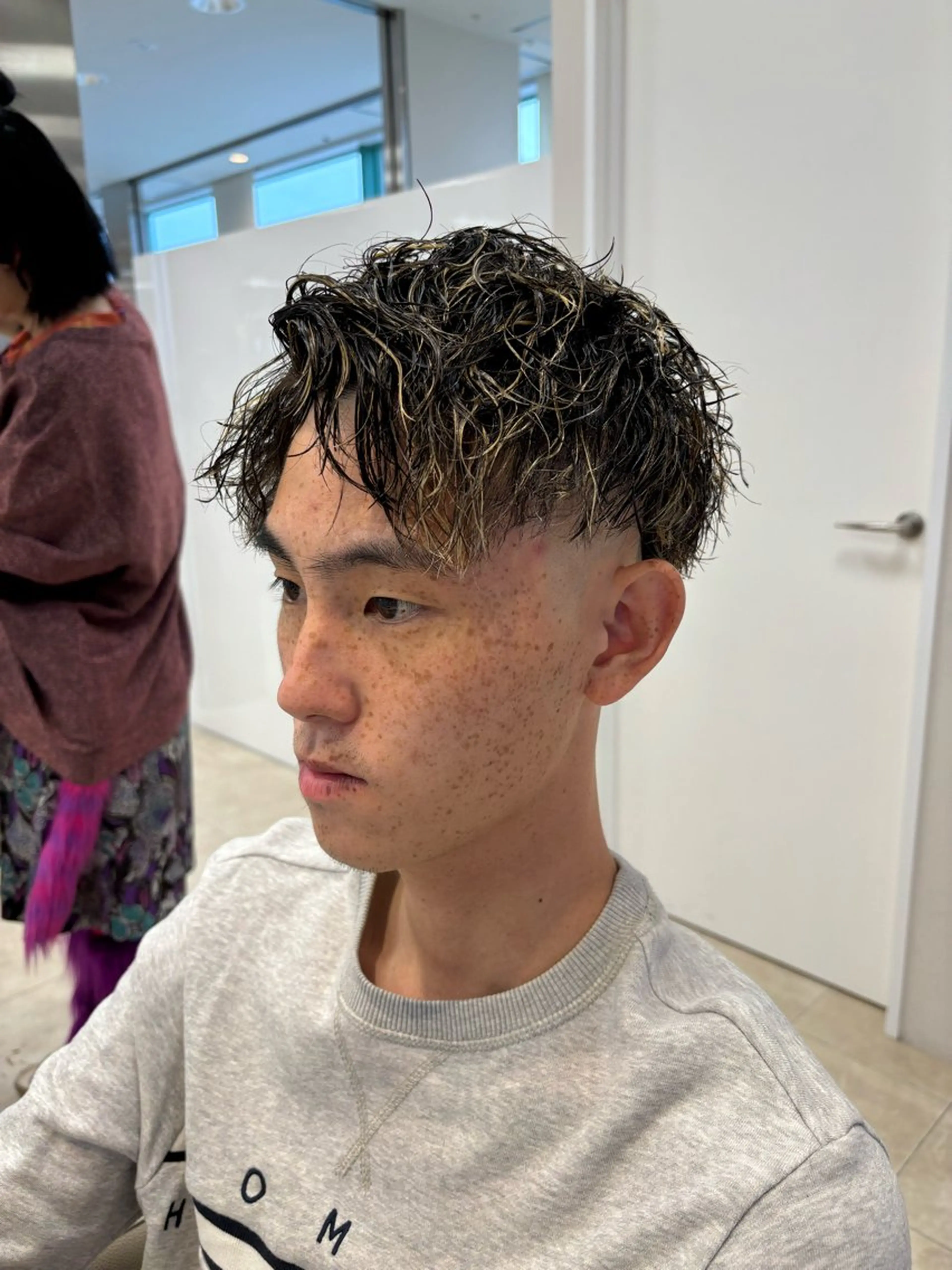 パーマ メンズ カット パーマ トリートメント 湘南/メンズパーマ/ ハイライト/ユチカのヘアスタイル