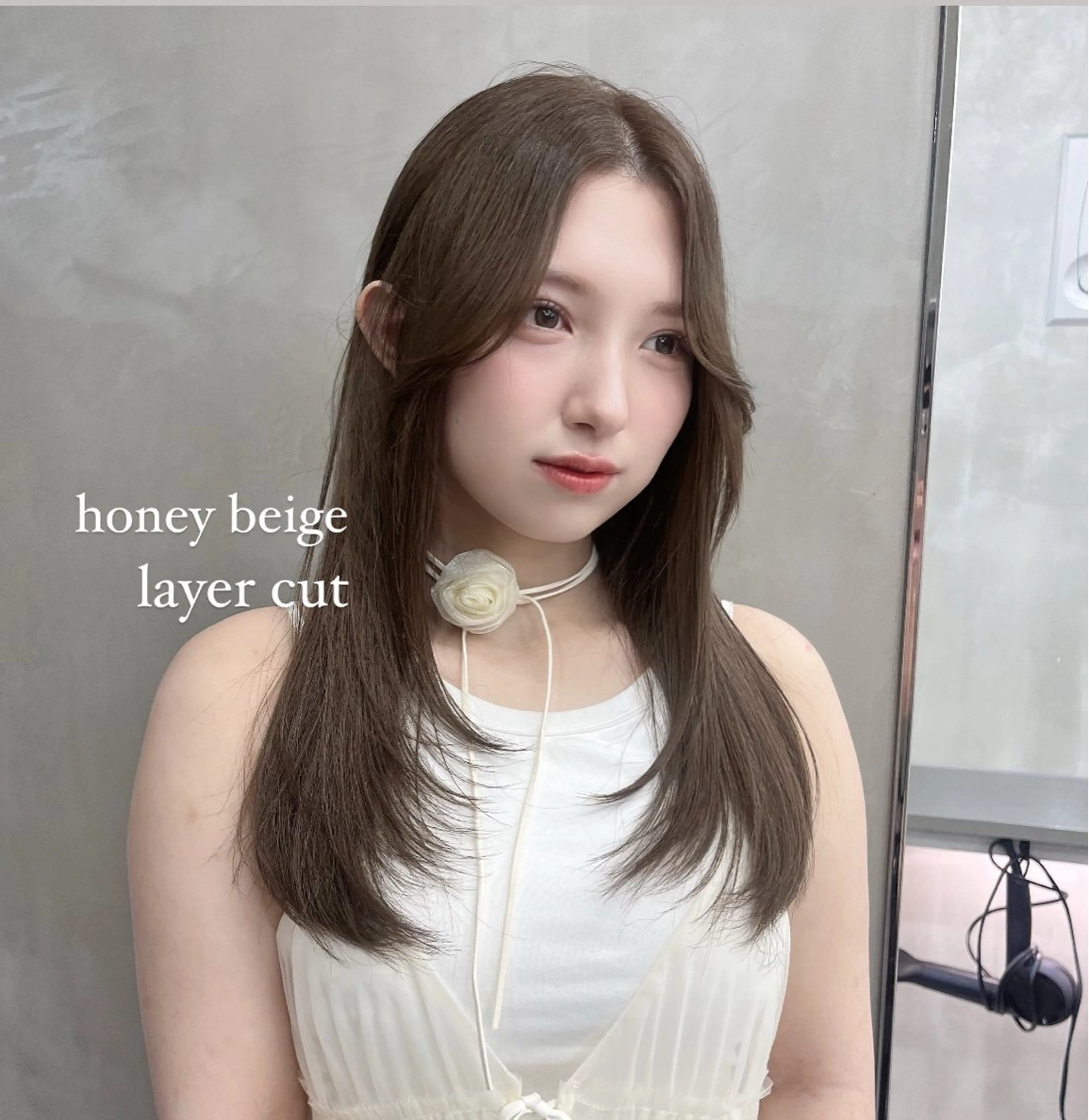 ロング カラー ブリーチ ブリーチなしカラー ナツミ/透明感カラー /酸性ストレートのヘアスタイル