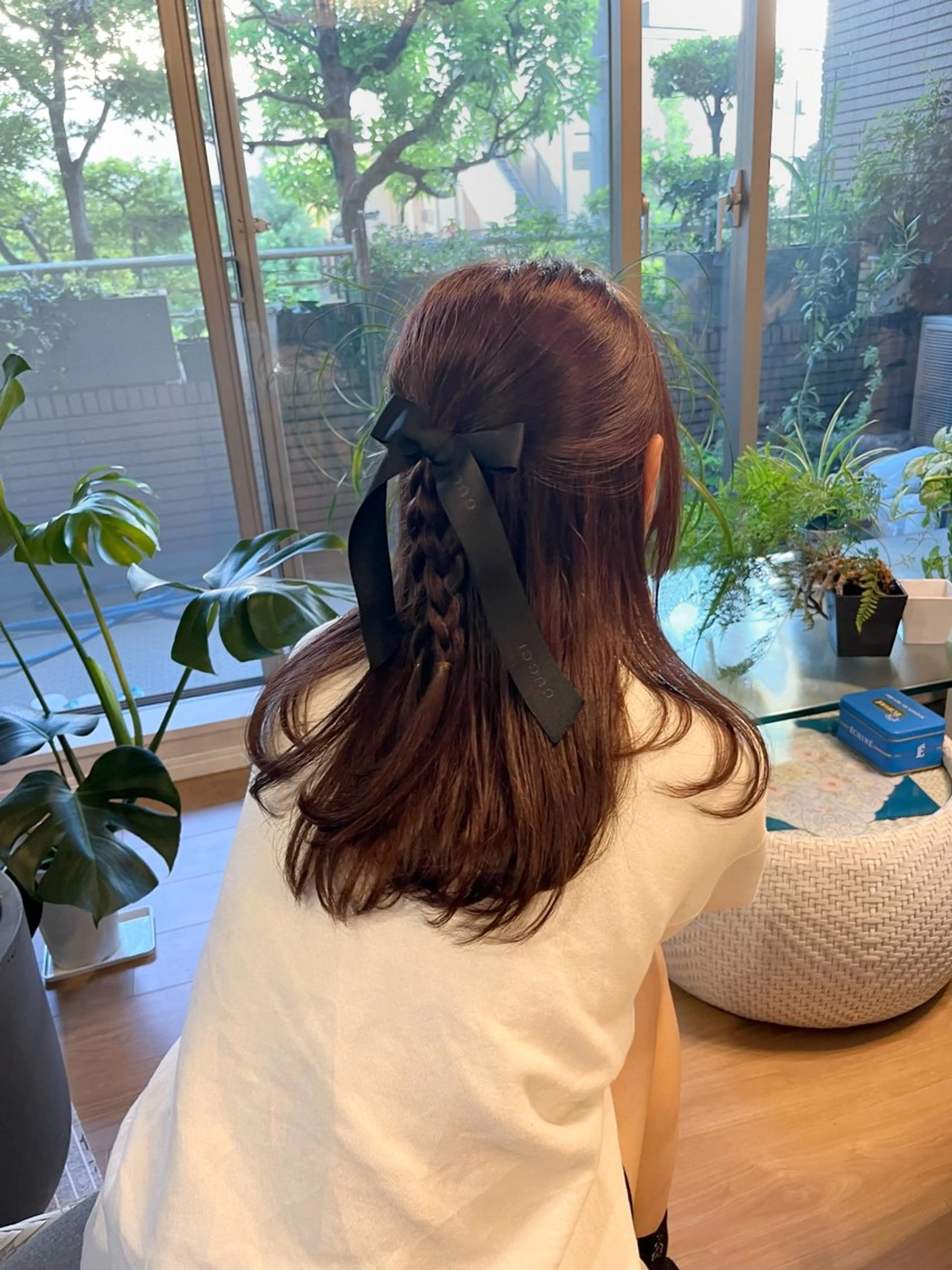 セミロング レッドブラウン 細田 碧のヘアスタイル