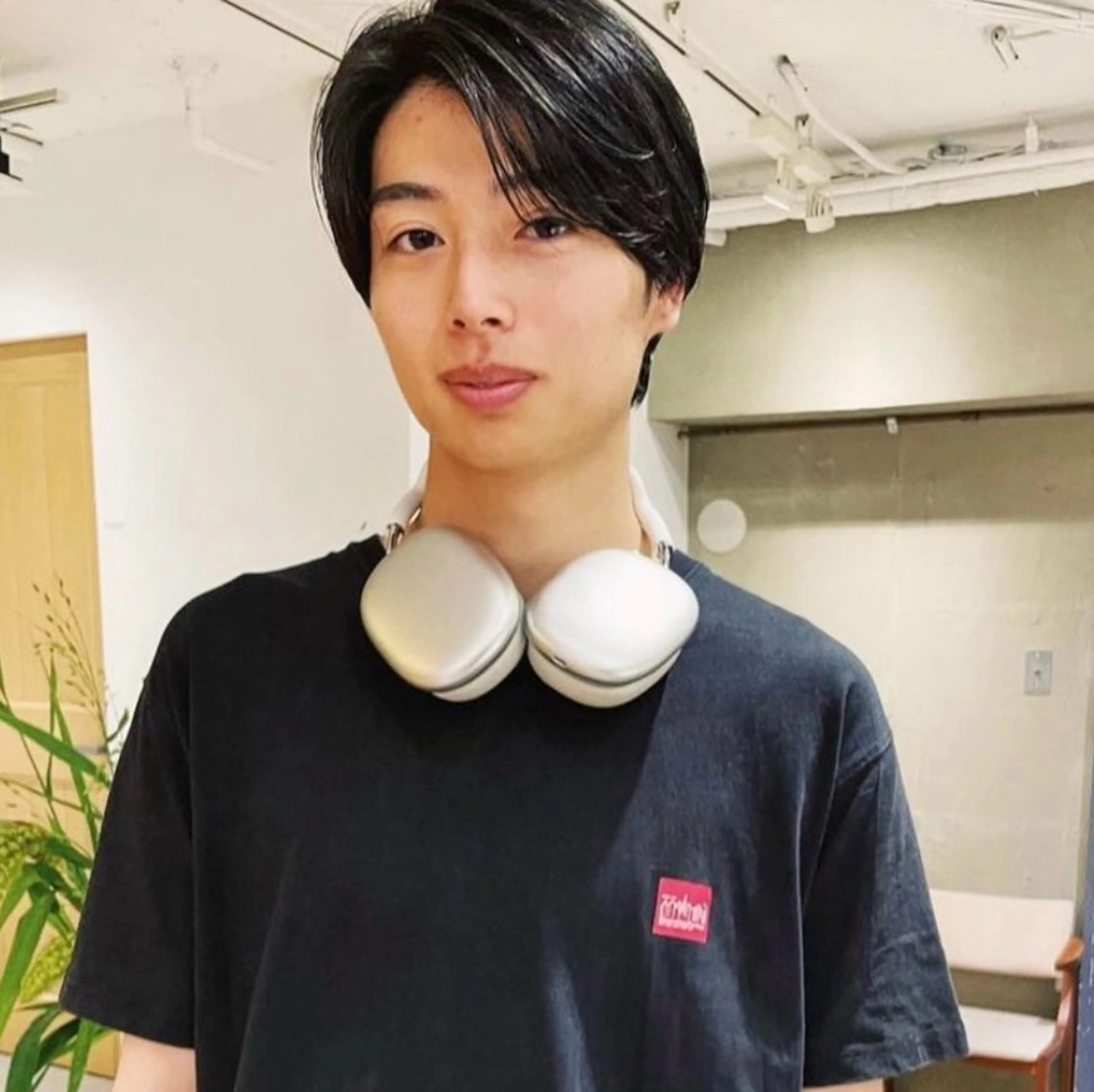 パーマ メンズ センターパート ダウンパーマ メンズパーマ ニュアンスパーマ カット 田形 清流のヘアスタイル