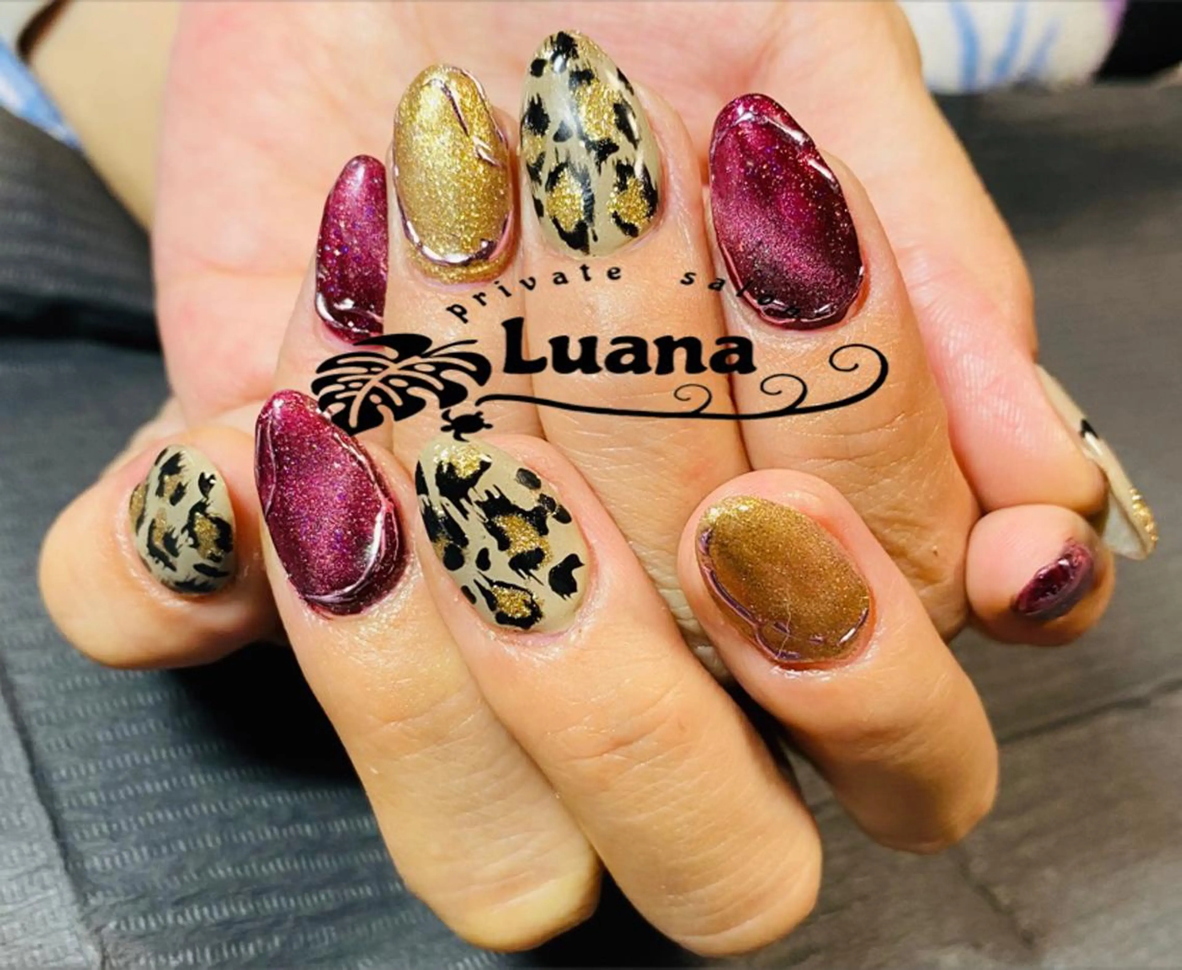 ネイル アニマル柄 ジェルネイル 自宅ネイルサロン ルアナのネイルデザイン