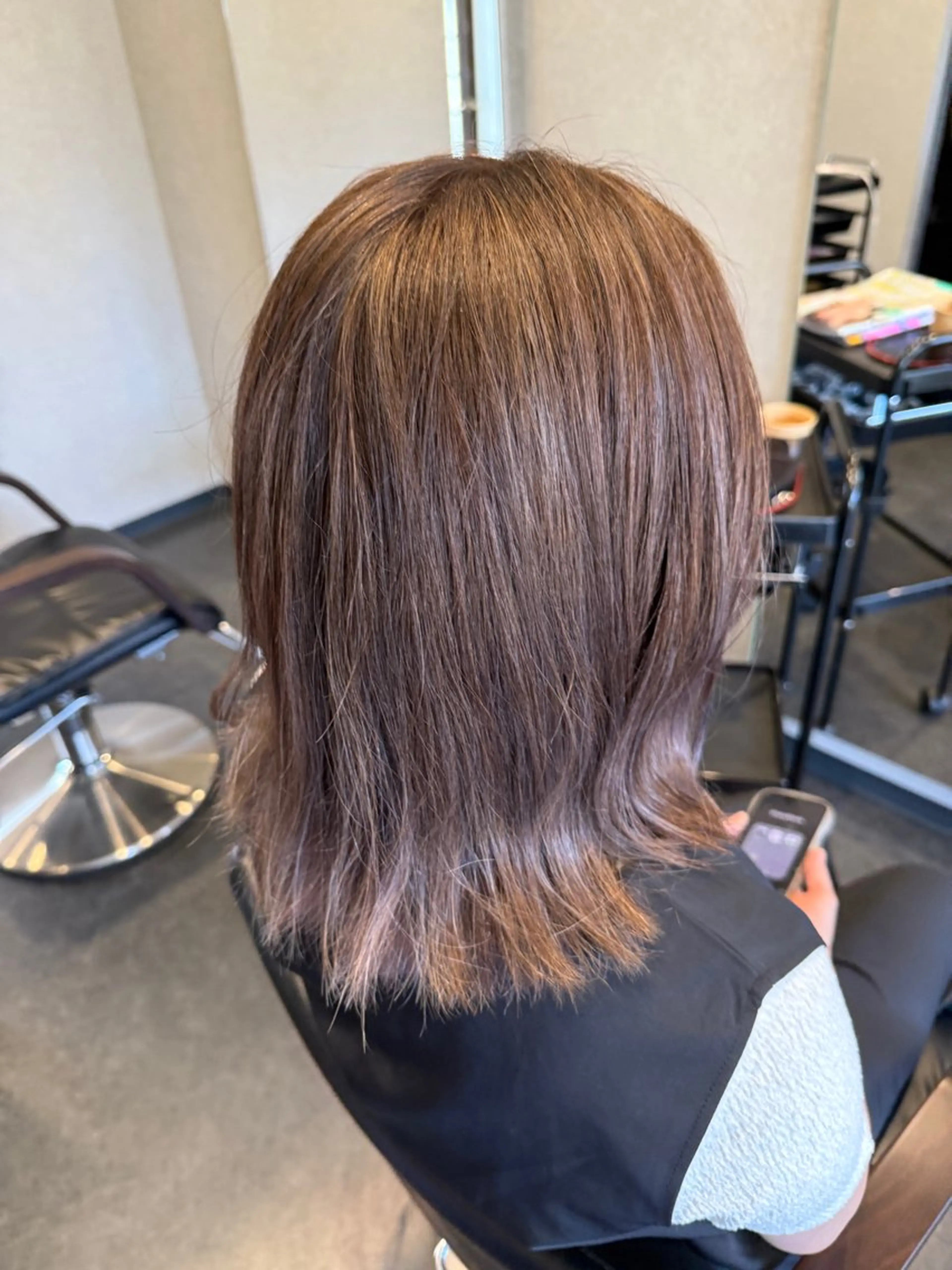 ミディアム チョコレートブラウン 髪質改善 髪質改善⚡️カラー 🍀武久 誠🍀のヘアスタイル