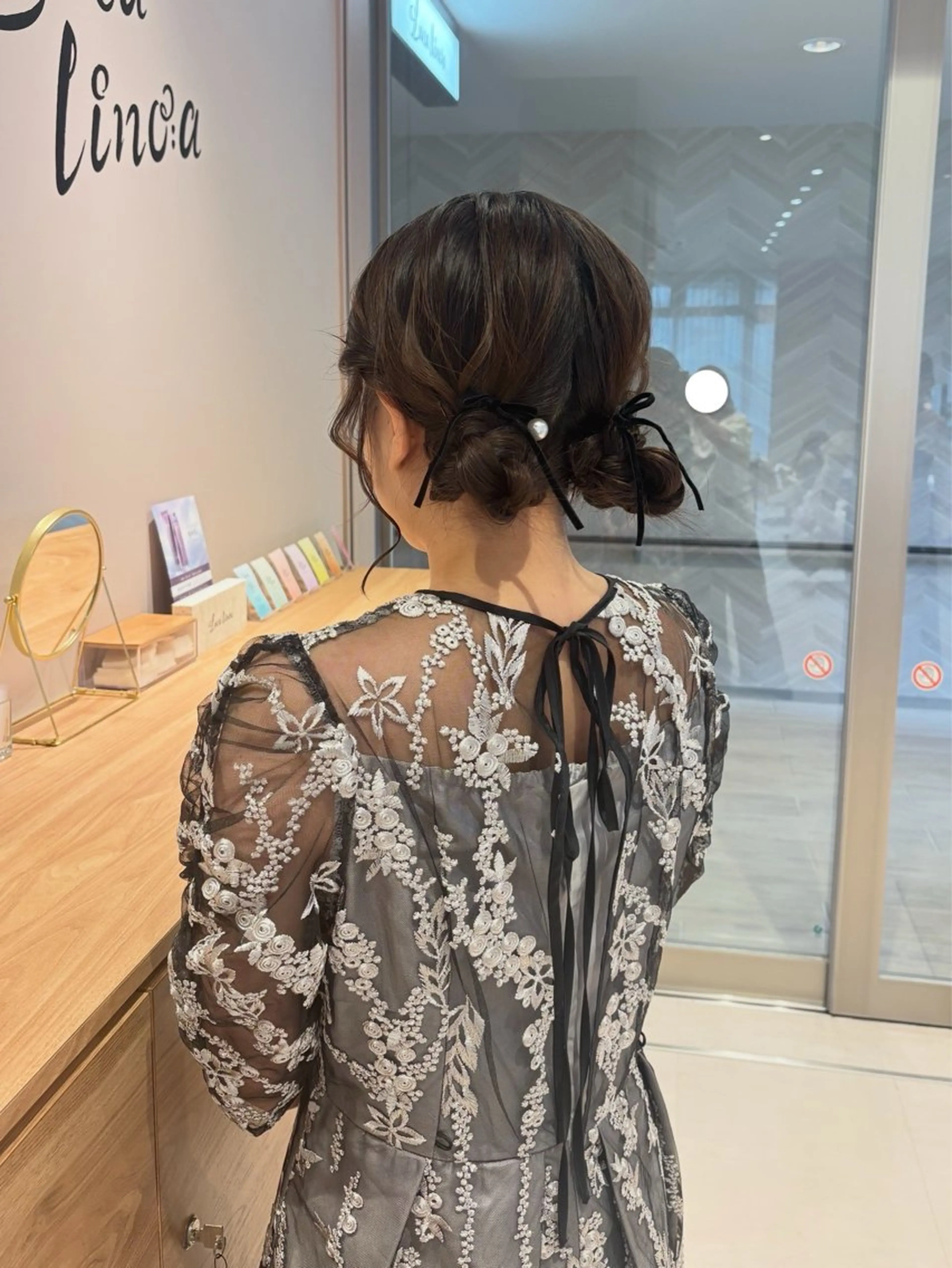 セミロング ヘアアレンジ ヘアセット 渡邉 由香のヘアスタイル