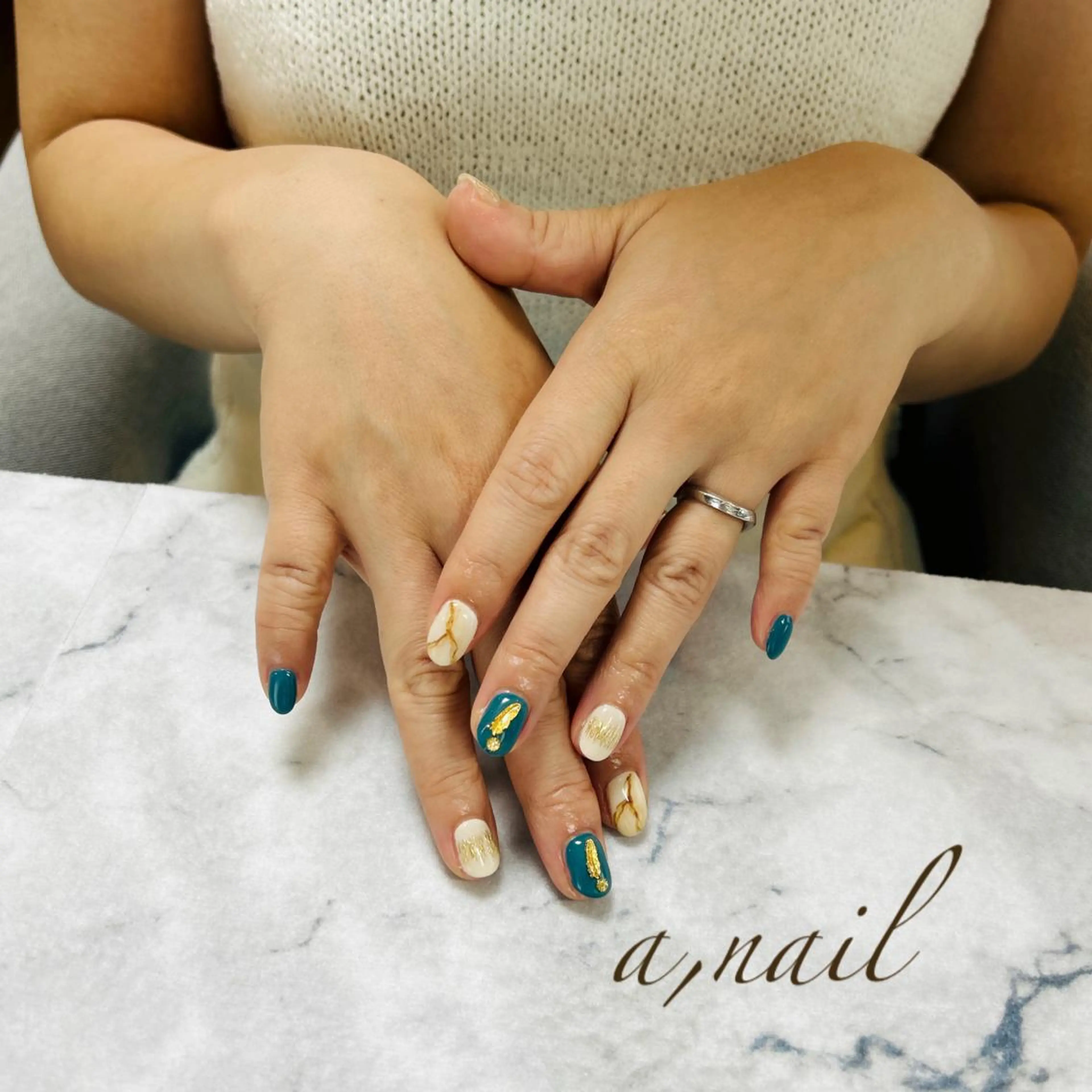 ネイル フットネイル ジェルネイル グラデーション キラキラネイル 大理石ネイル(マーブル) ハンドネイル ネイルサロン エーネイルのネイルデザイン