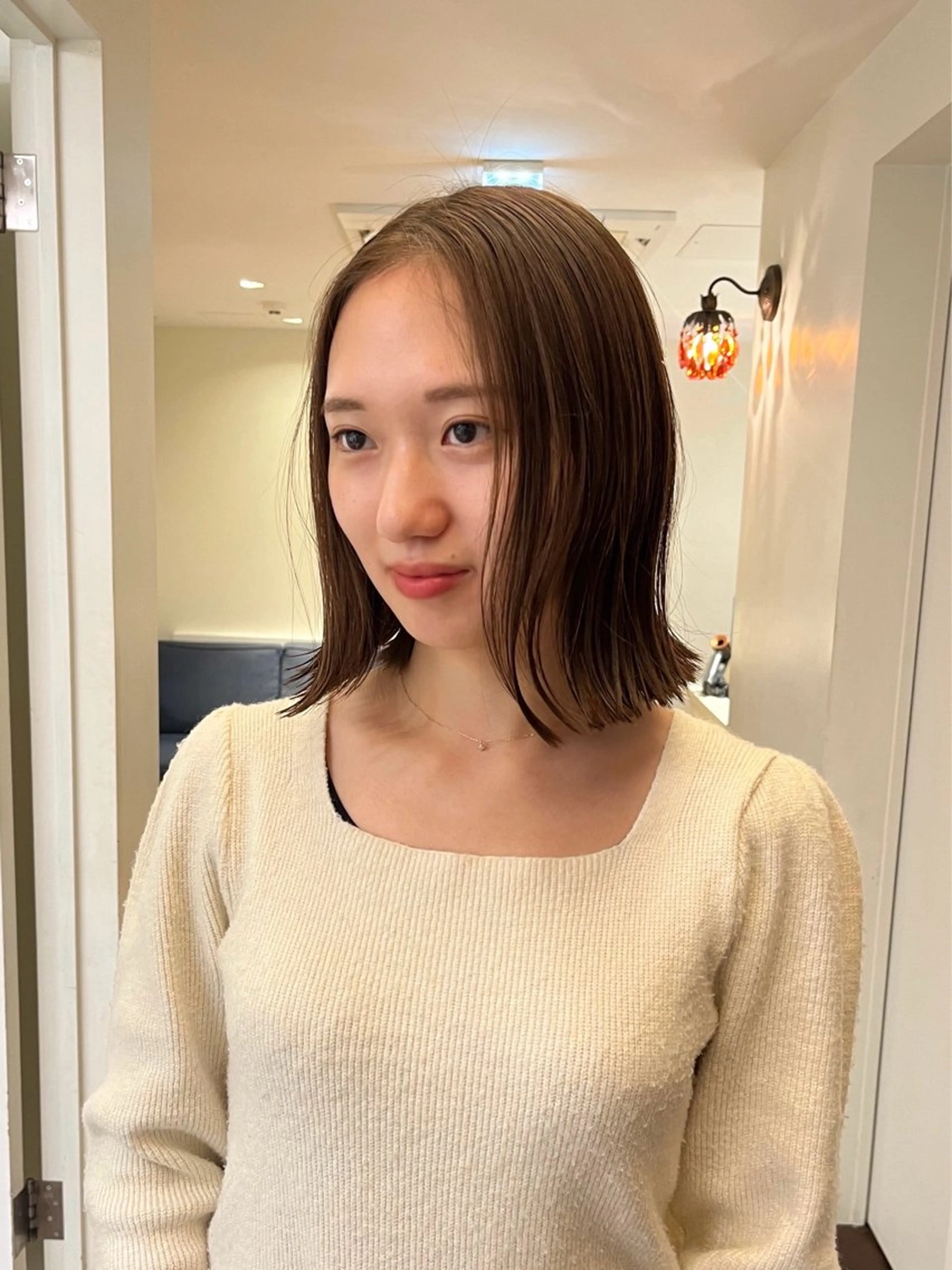 ミディアム カラー ベージュカラー ヘアカラー トリートメント るな/暖色、 ベージュカラー🎀のヘアスタイル