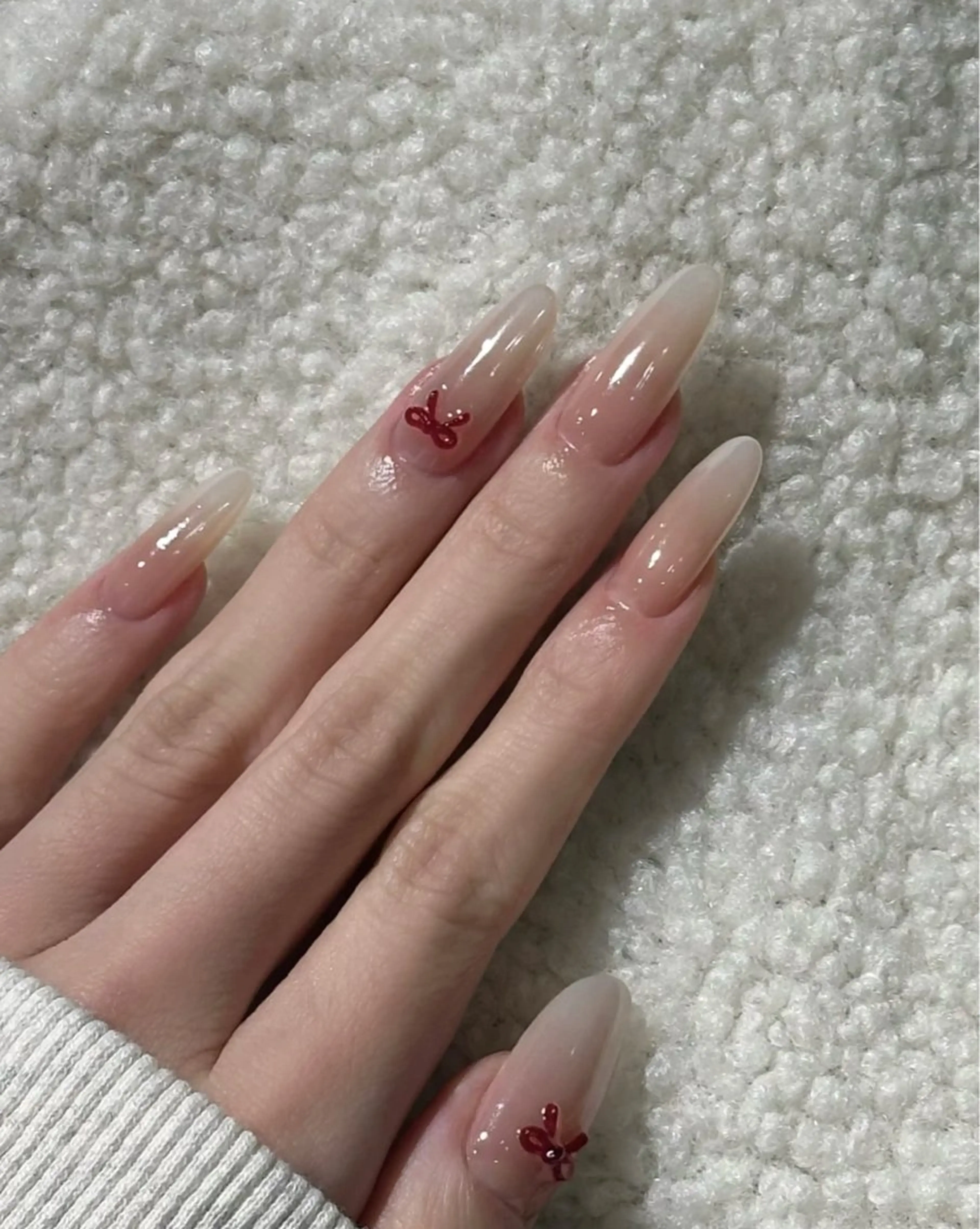 ネイル アートネイル オーロラネイル チークネイル フレンチネイル ガラスフレンチ ハンドネイル 🎀🎀YooLi Nail Salonのネイルデザイン