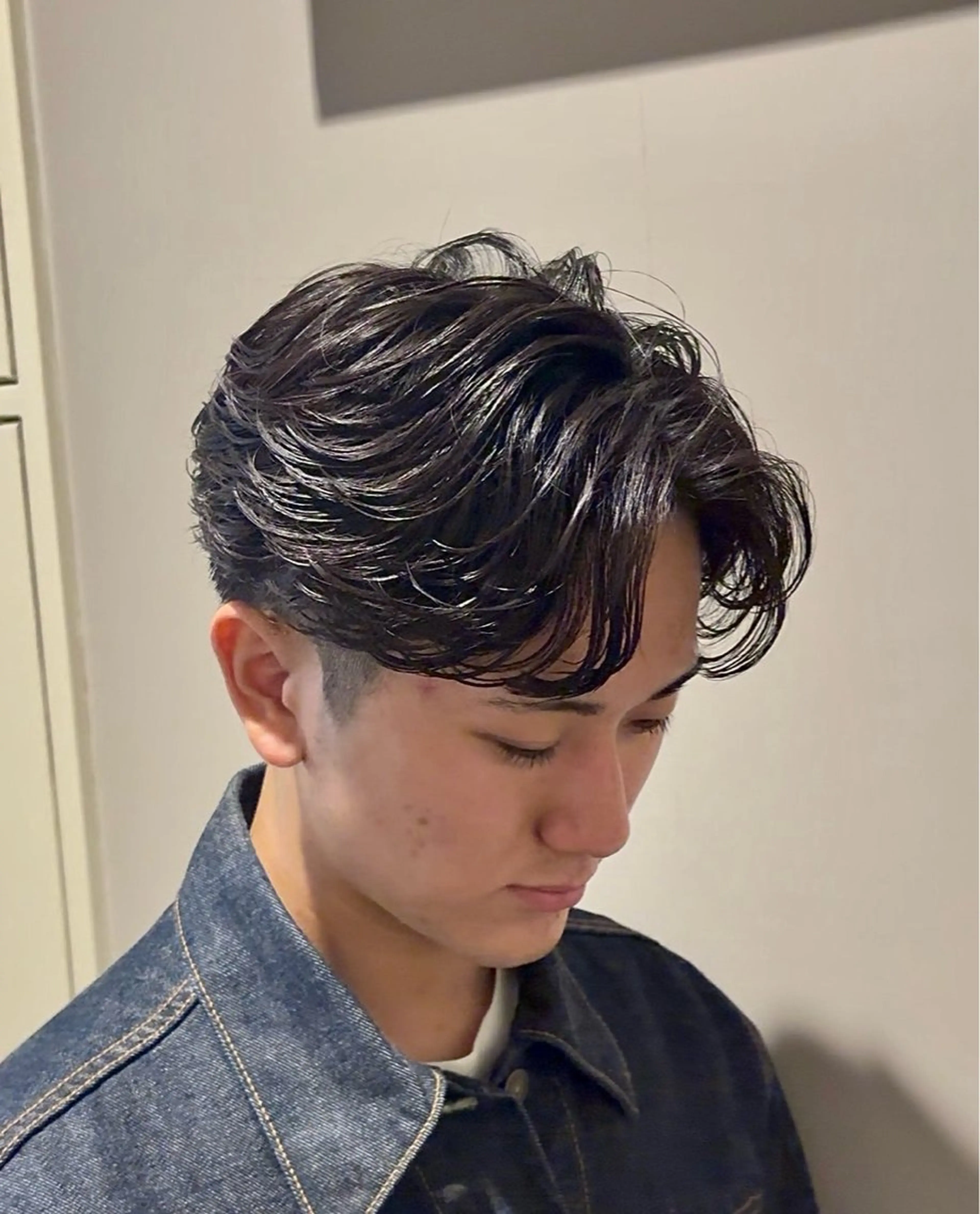 パーマ メンズ センターパート/フェ ザー🔥SHUYAのヘアスタイル