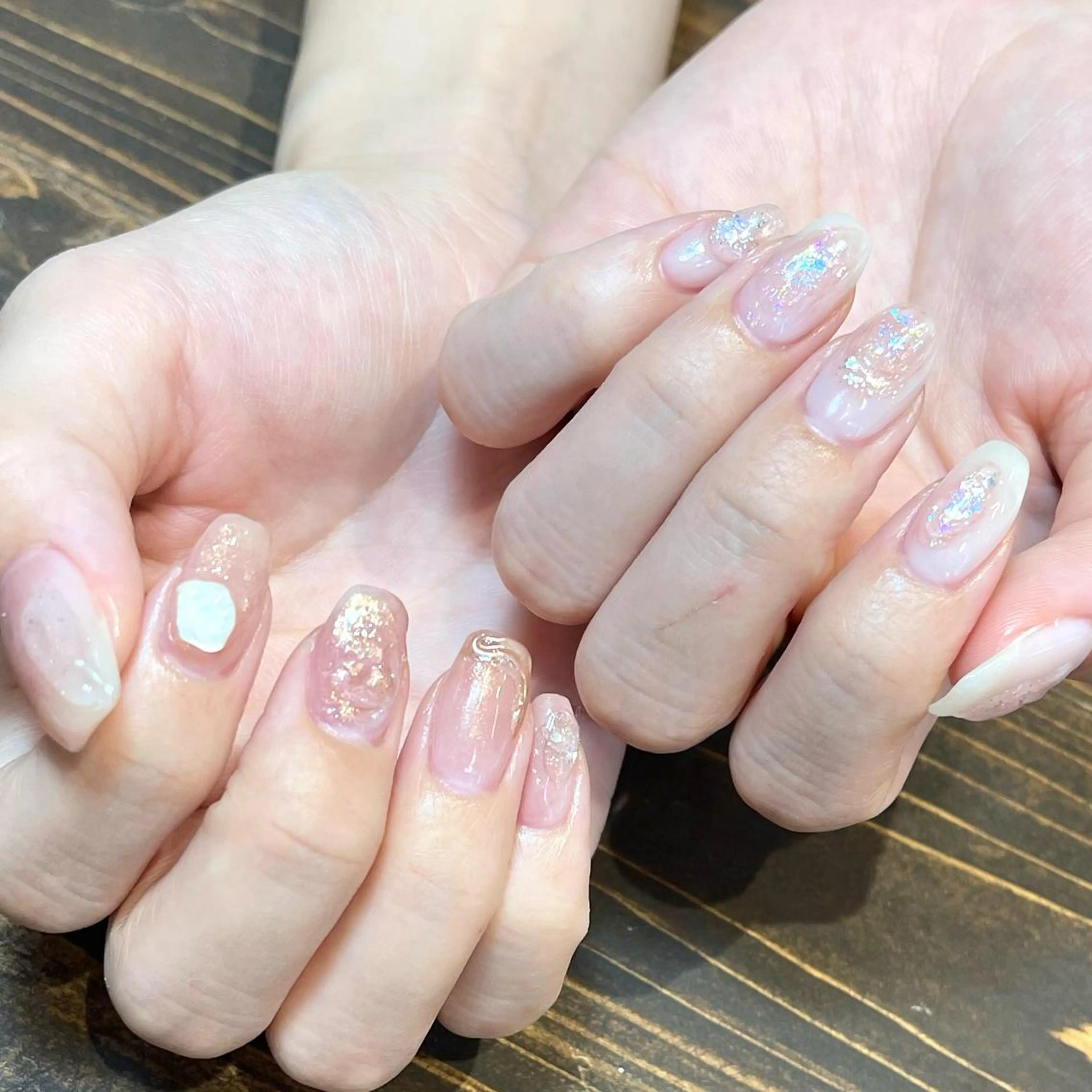 ネイル アートネイル ジェルネイル ニュアンスネイル オフィスネイル ピンク ハンドネイル kinjo yuaのネイルデザイン