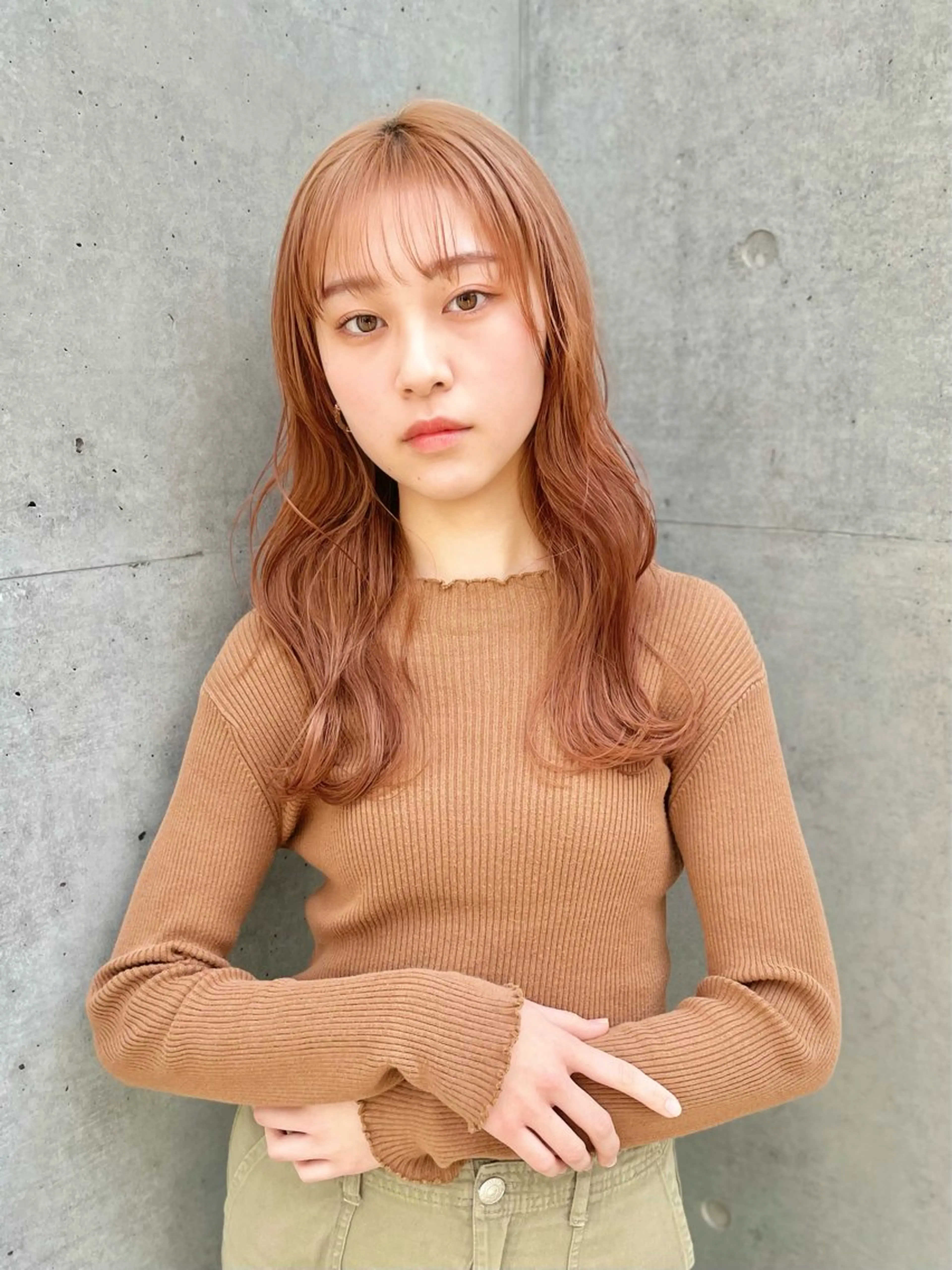 ロング アッシュ ボブ くびれヘア 顔まわりレイヤー ハイライト 表参道/髪質改善/ 髪質改善カラー/遠藤のヘアスタイル