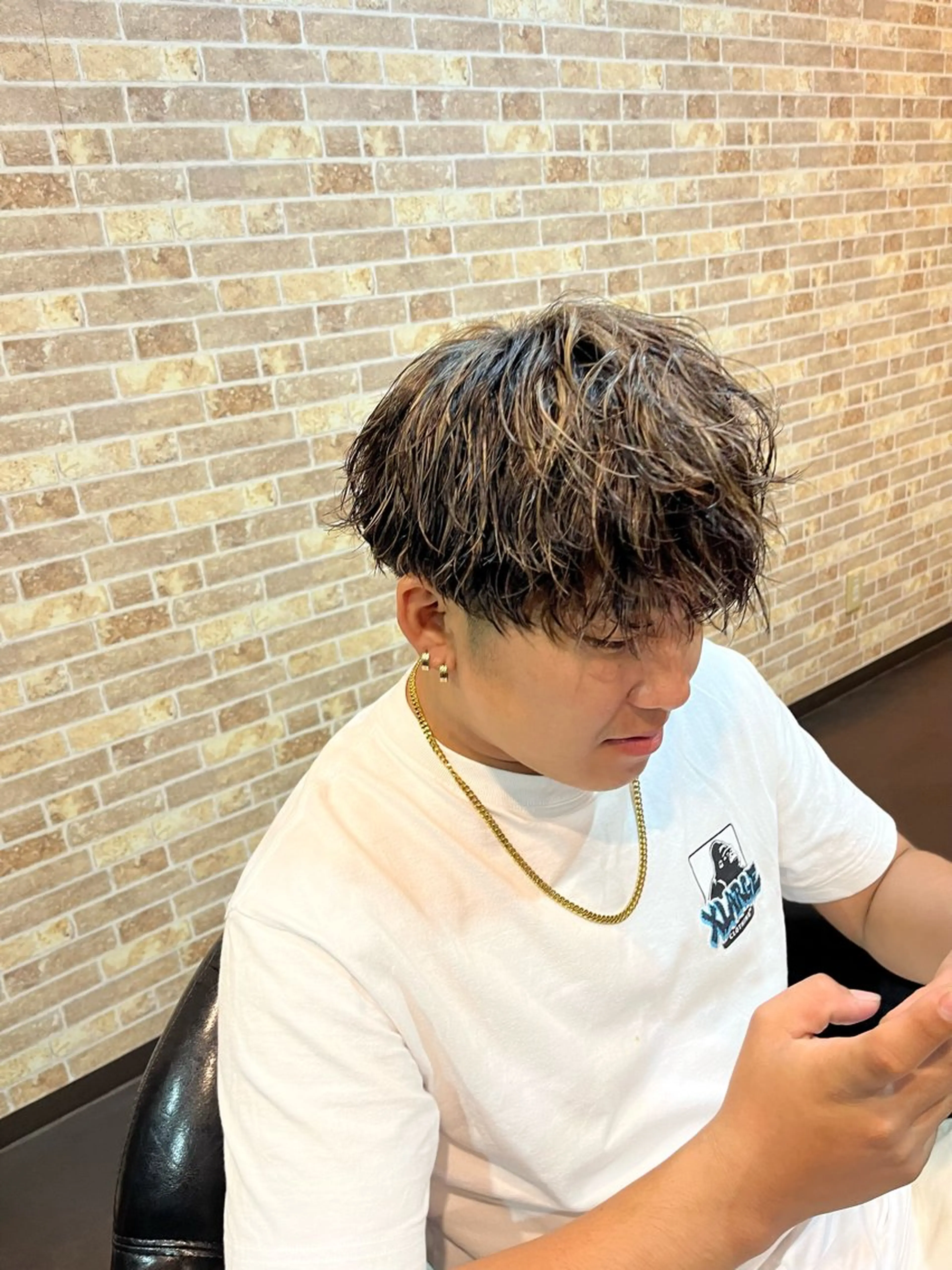 カラー パーマ ハイライトカラー Hair creation Andz所属・🐼メンズ特化🐼 ✂️福田凌央✂️のヘアスタイル